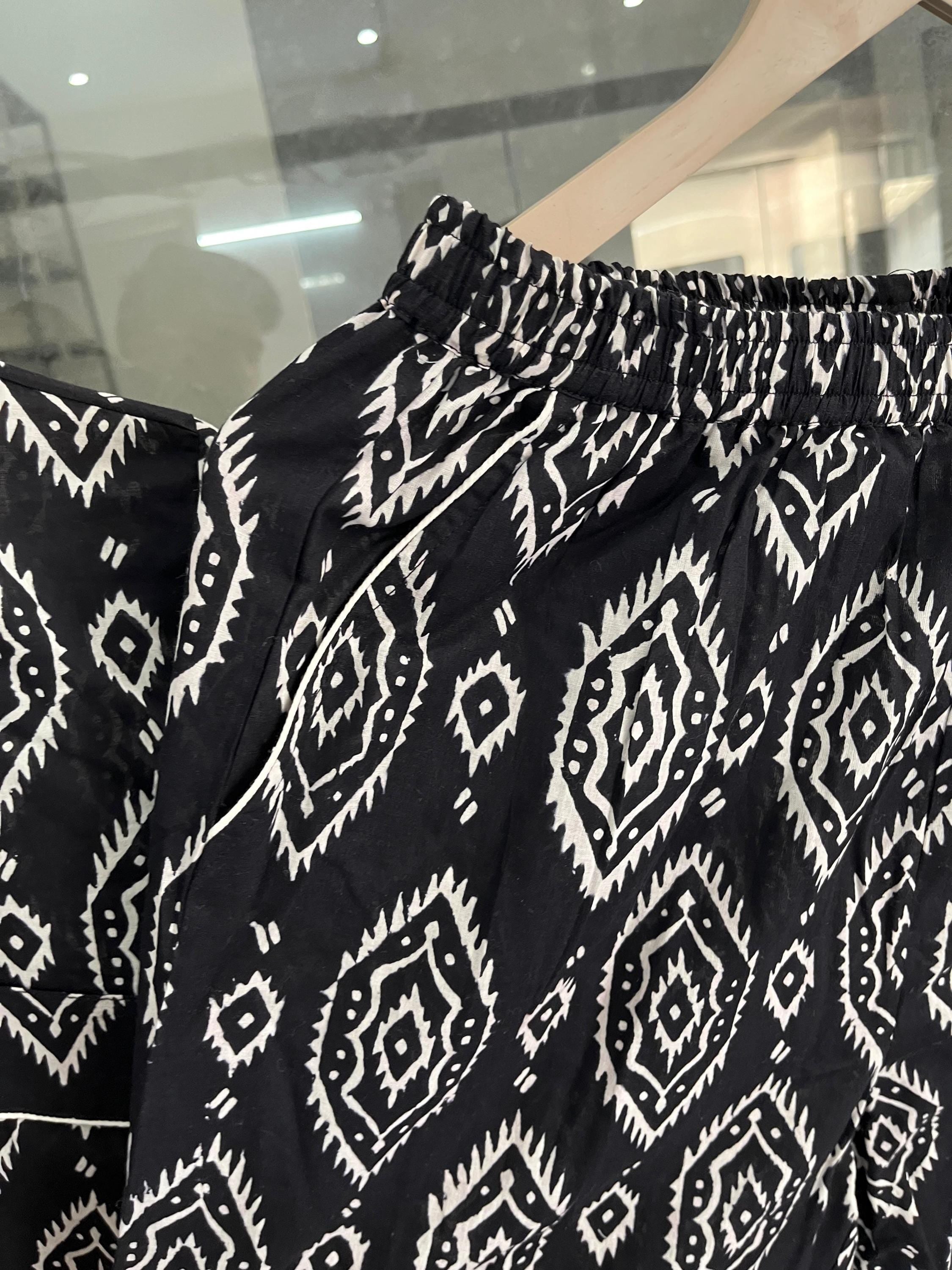 Handmade Cotton Pajama Set: Bohemian Women's Nightwear