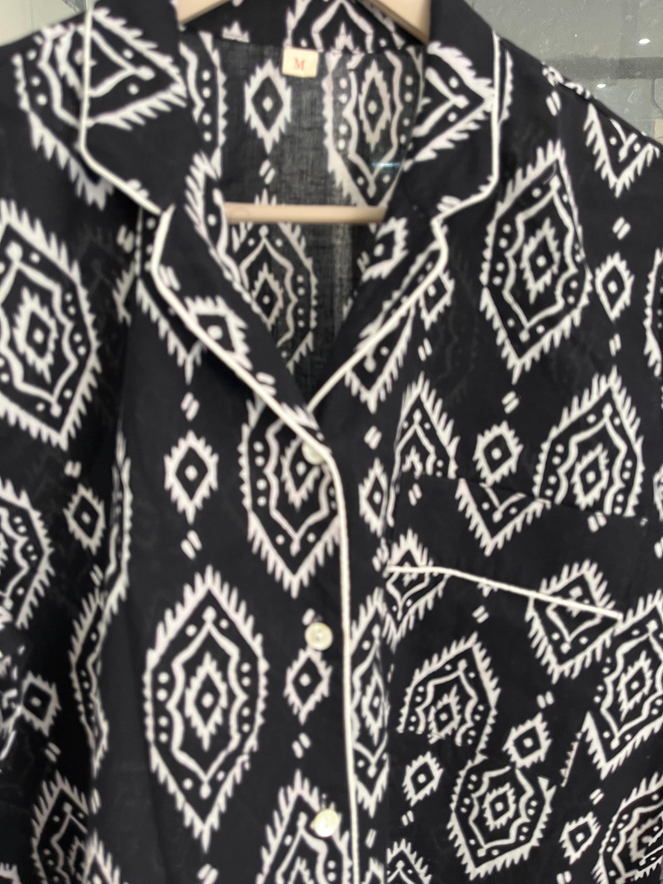 Handmade Cotton Pajama Set: Bohemian Women's Nightwear