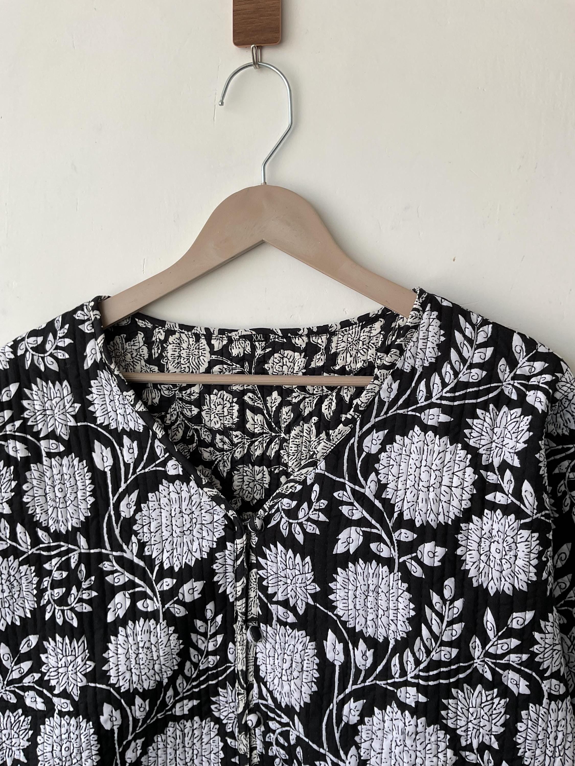 Reversible hand Block print Cotton Quilted jacket Coat , Short jacket Women's Wear Coat Winter jacket And Coat gift for her, quilted women