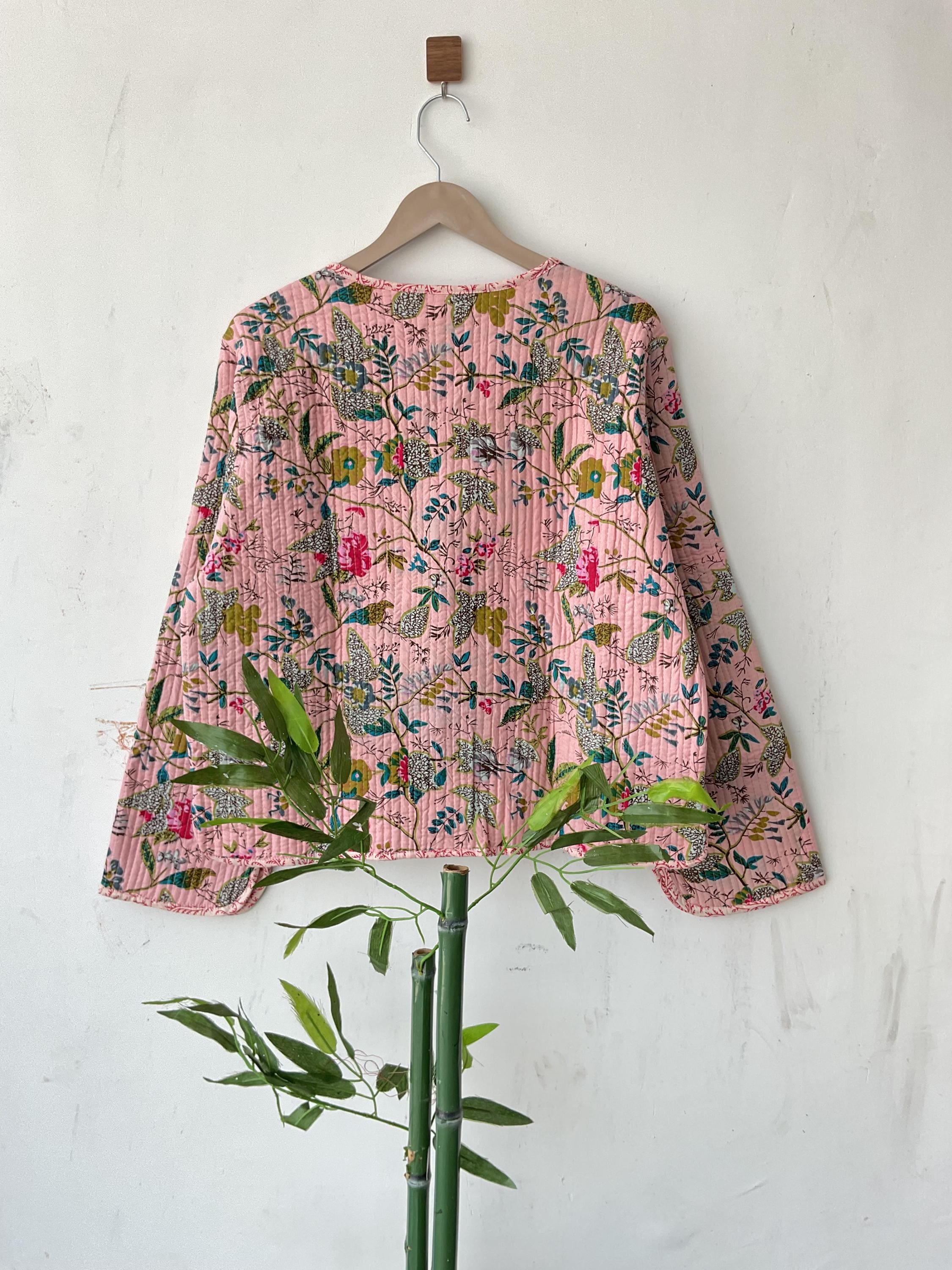 Reversible hand Block print Cotton Quilted jacket Coat ,Short jacket Women's Wear Coat Winter jacket And Coat ,gift for her jacket for women