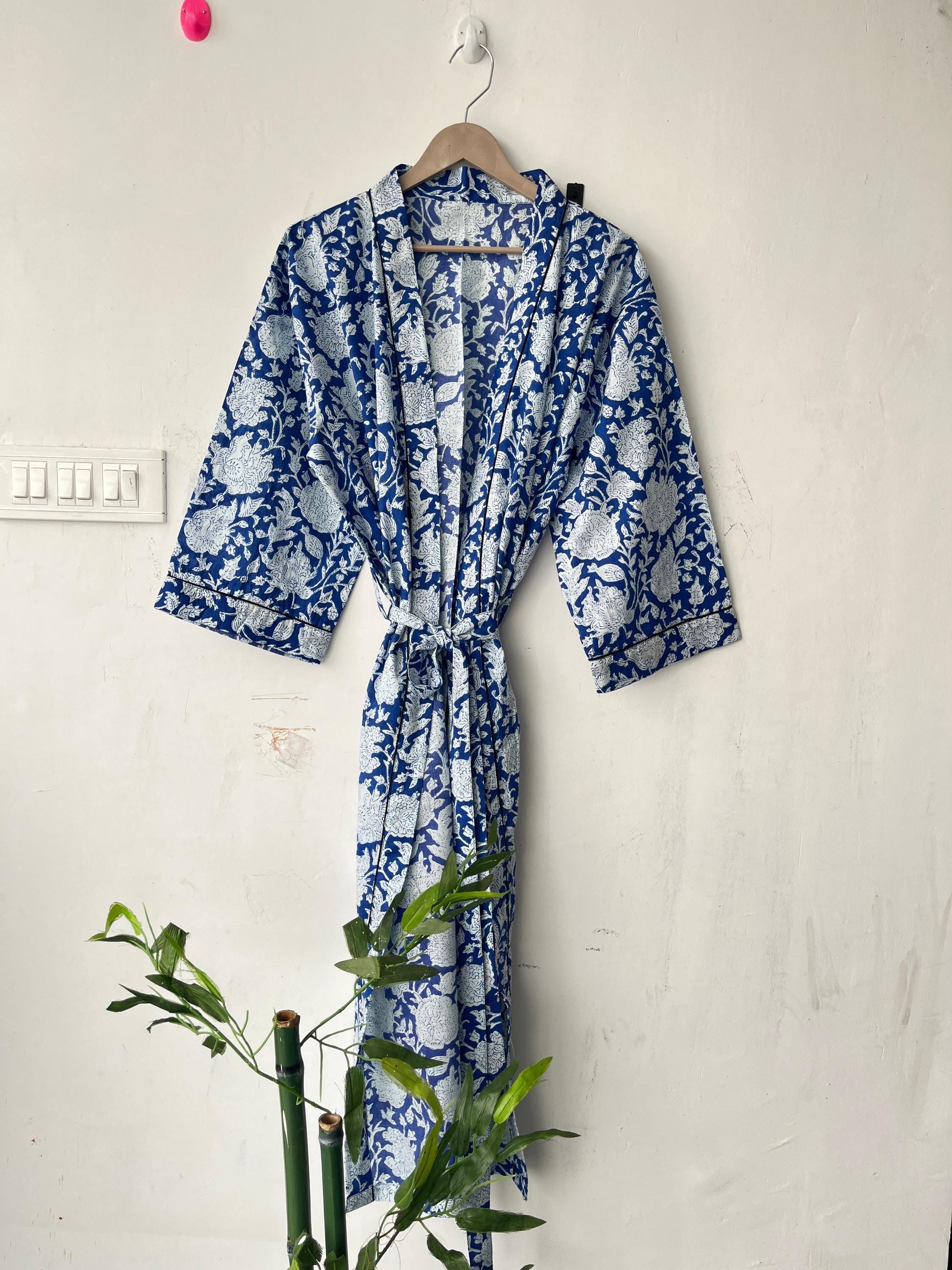 Floral Cotton Kimono Robe: Japanese Style Summer Cover-Up