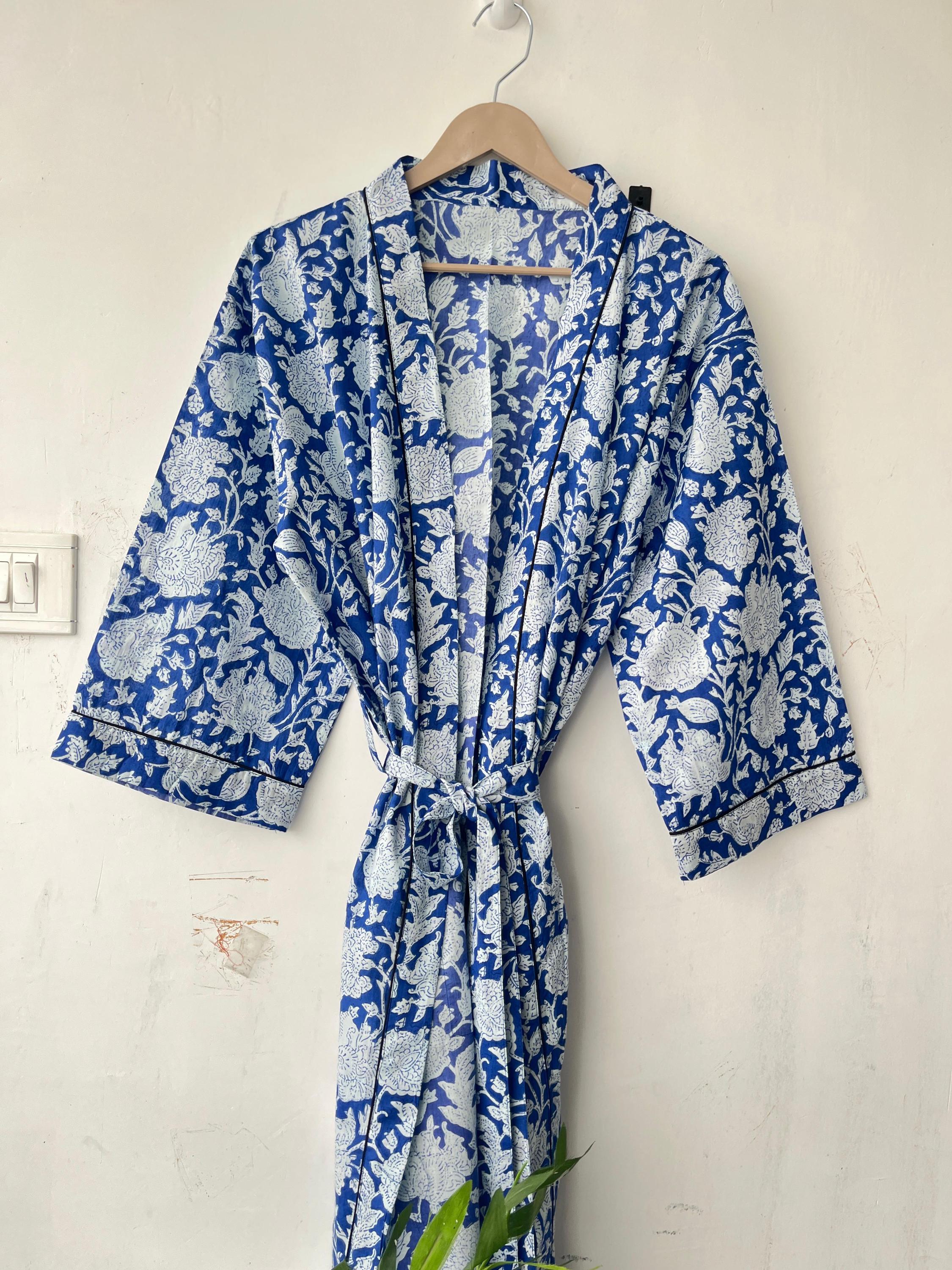 Floral Cotton Kimono Robe: Japanese Style Summer Cover-Up