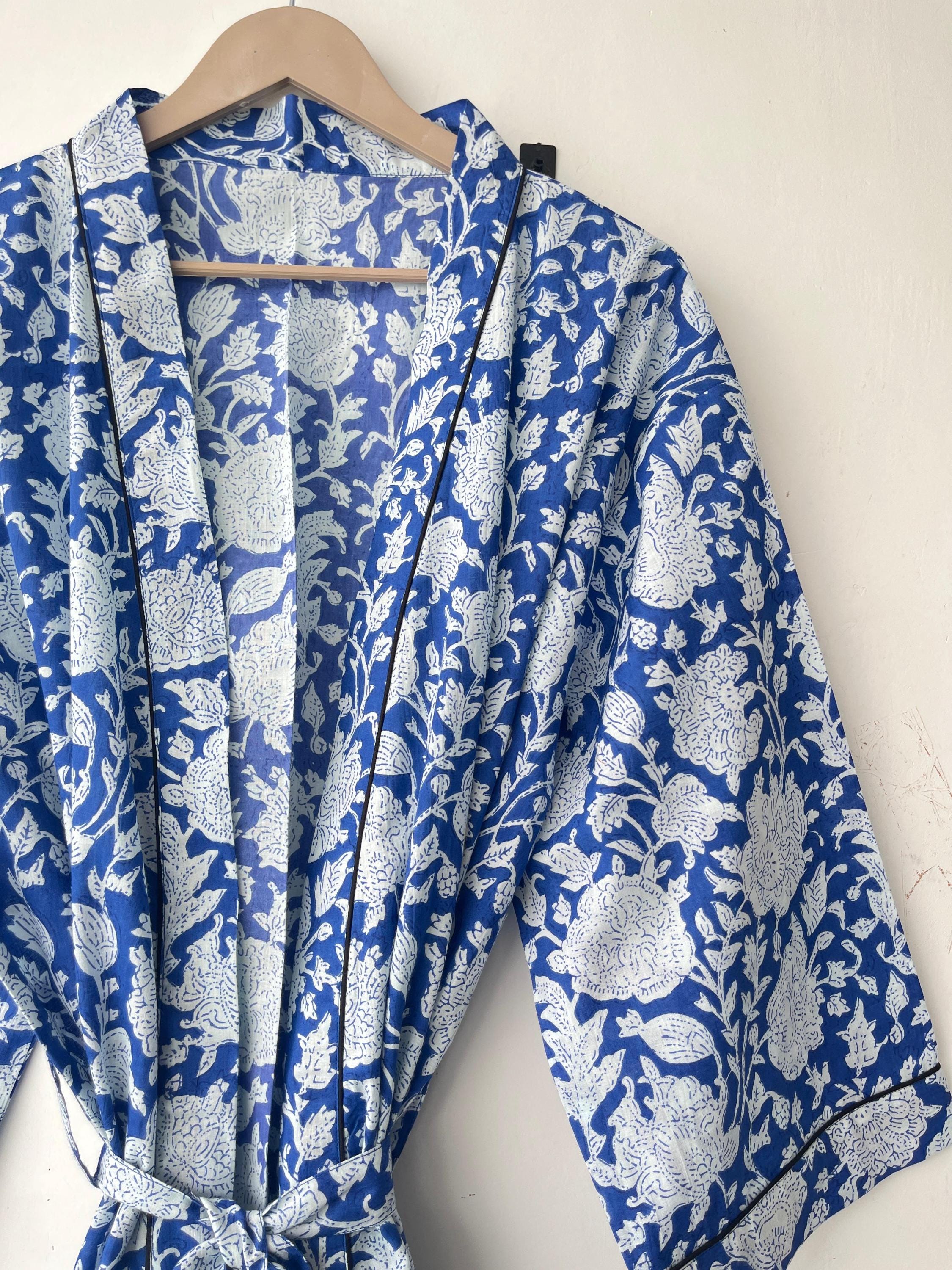Floral Cotton Kimono Robe: Japanese Style Summer Cover-Up