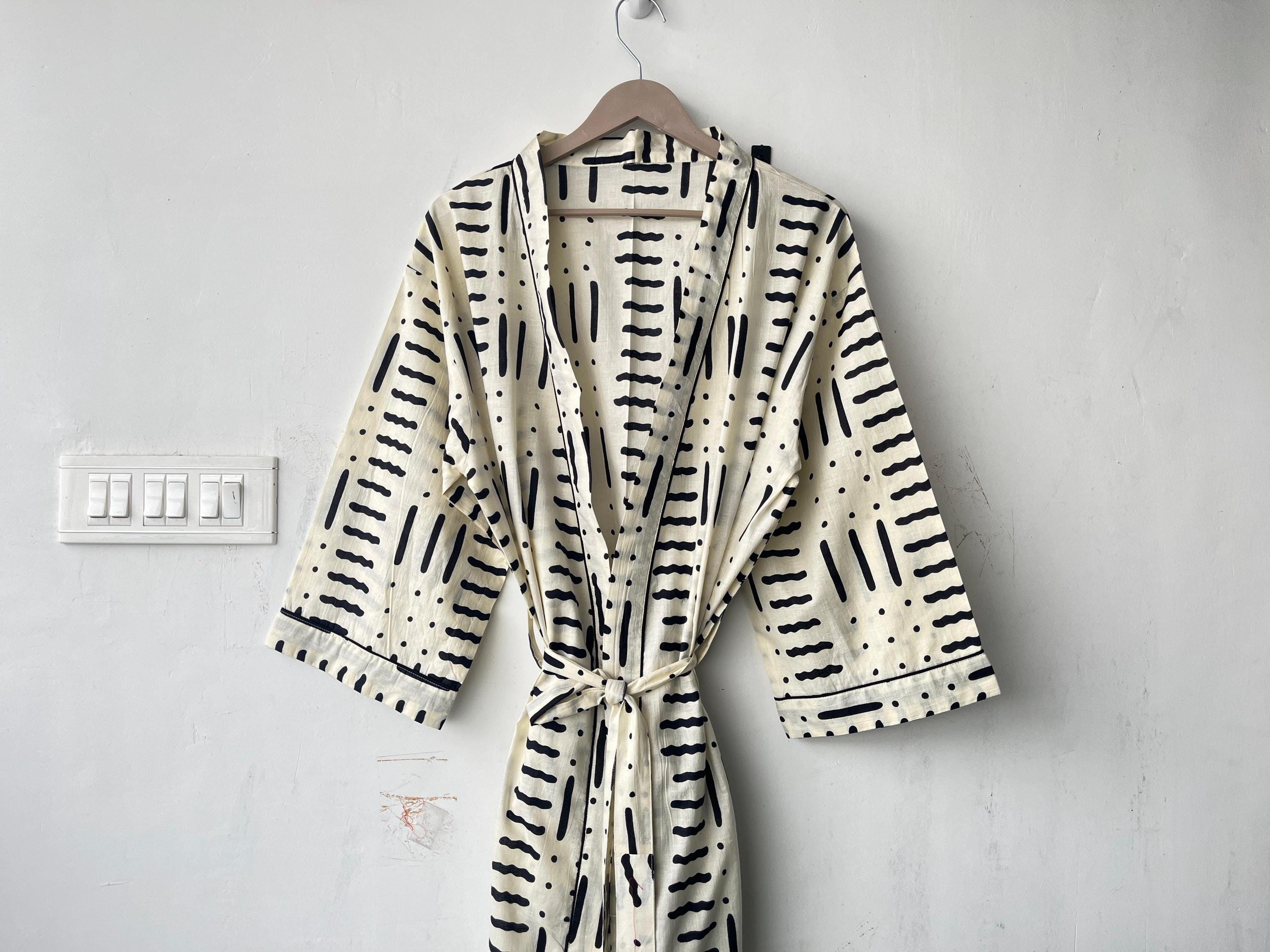 Floral Cotton Kimono Robe: Japanese Style Summer Cover-Up