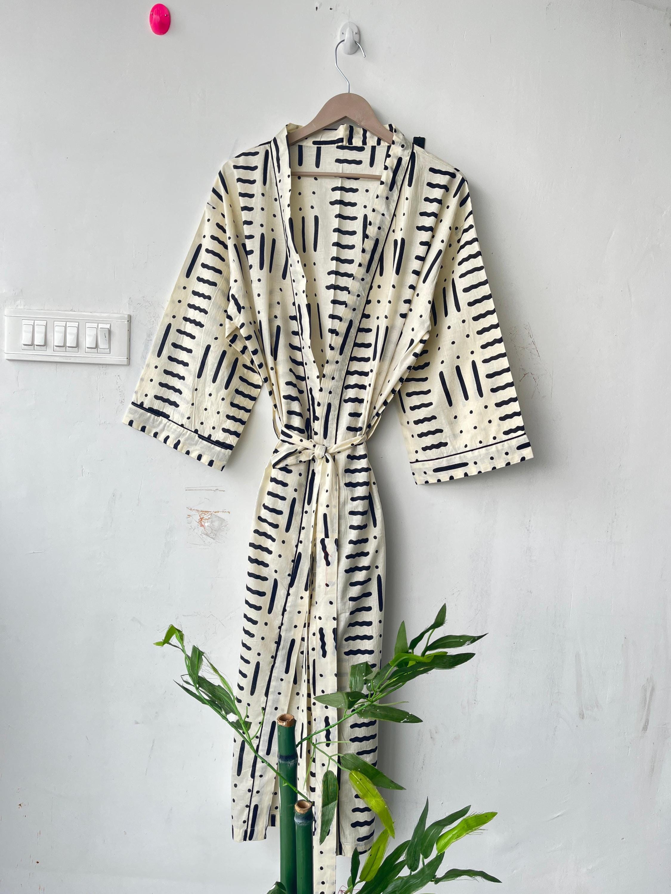 Floral Cotton Kimono Robe: Japanese Style Summer Cover-Up