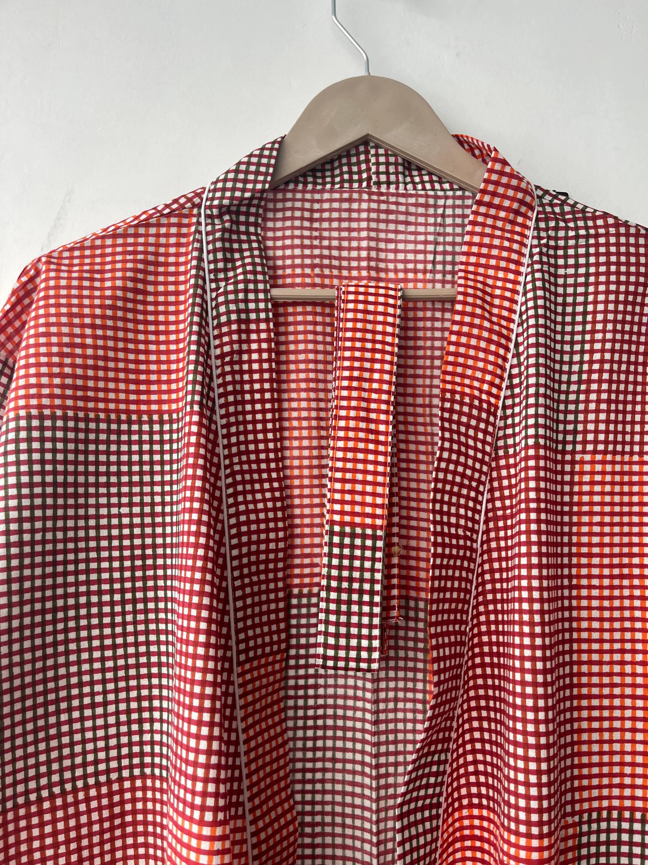 Block Print Cotton Kimono Robe: Handcrafted Summer Nightwear