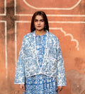 Handmade Block Print Cotton Quilted Bomber Jacket for Women