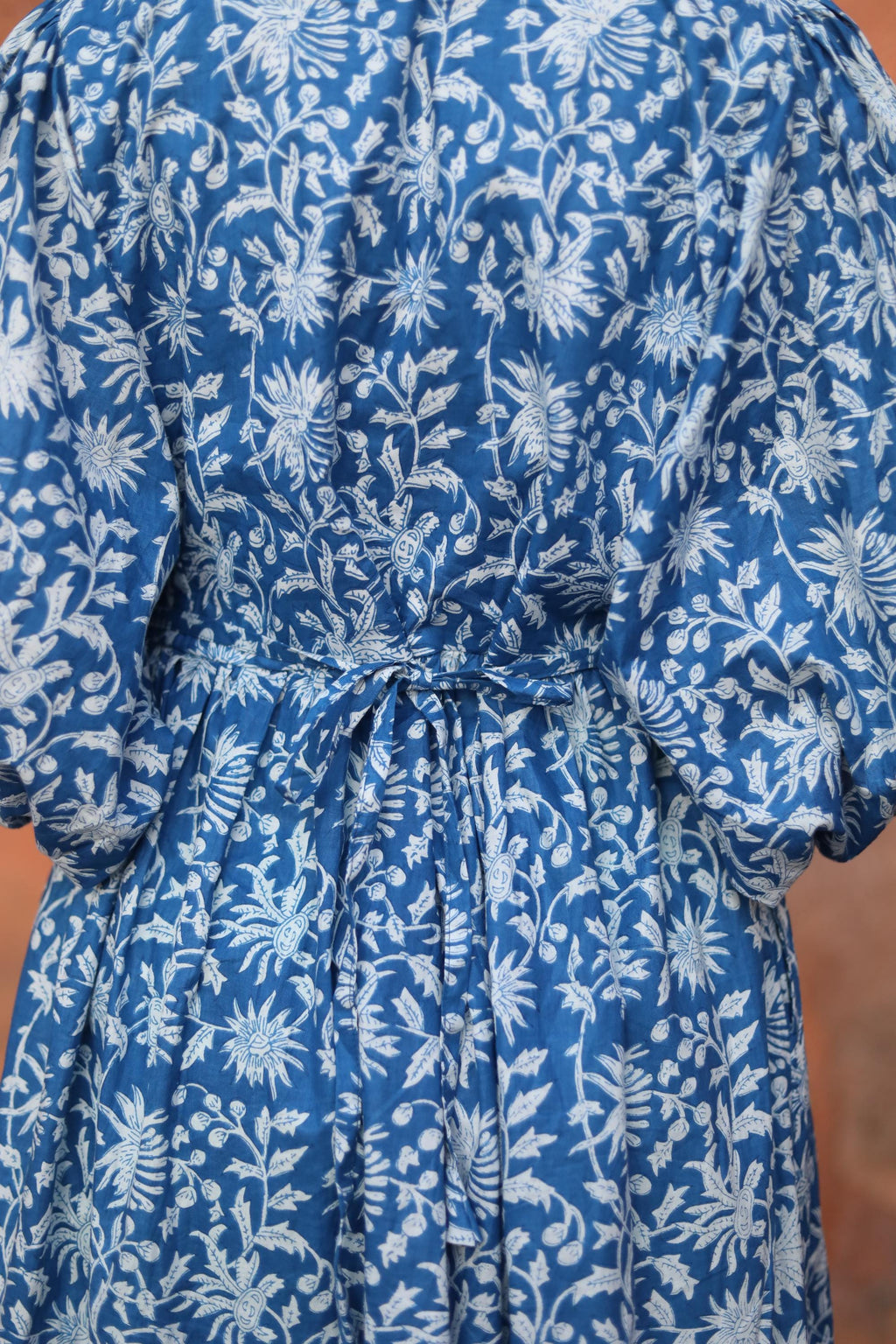 Block Print Cotton Dress for Women – Handmade Blue Tunic Dress