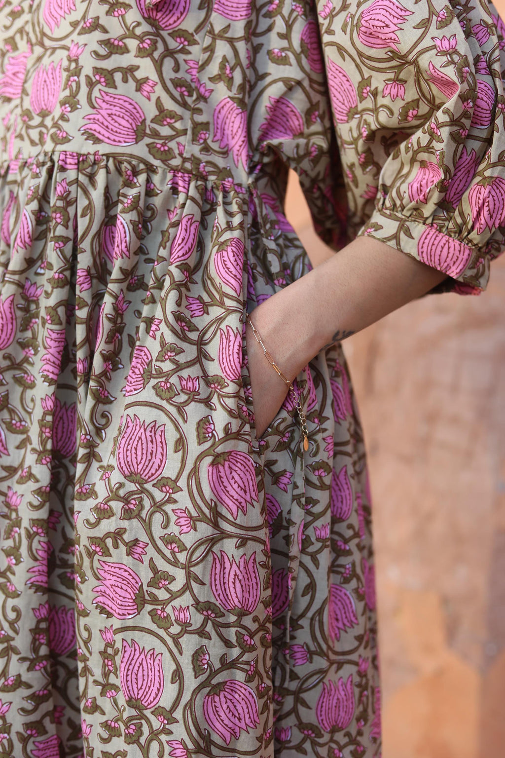 Block Print Cotton Dress for Women – Handmade Floral Tunic Dress