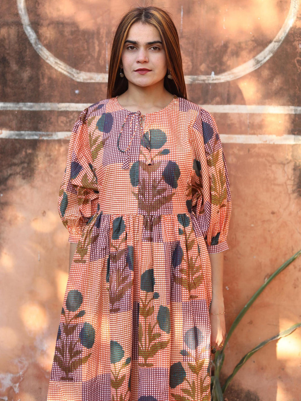 Block Print Cotton Dress for Women – Handmade Floral Tunic Dress