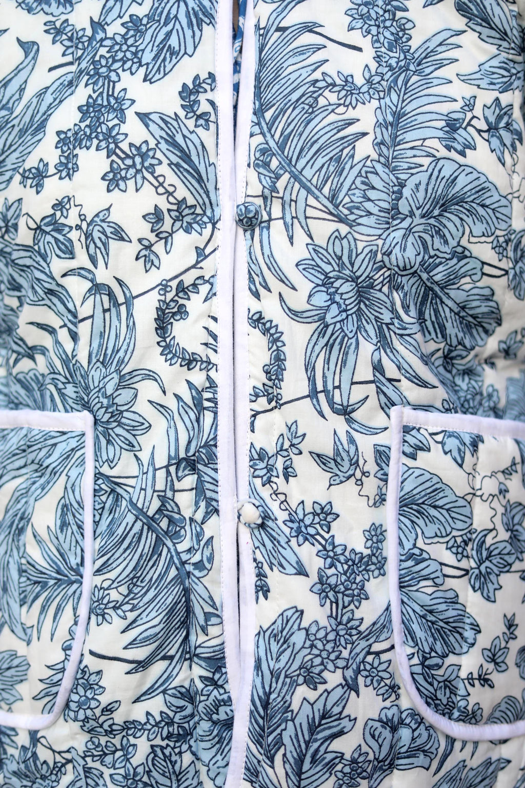 Handmade Block Print Cotton Quilted Bomber Jacket for Women