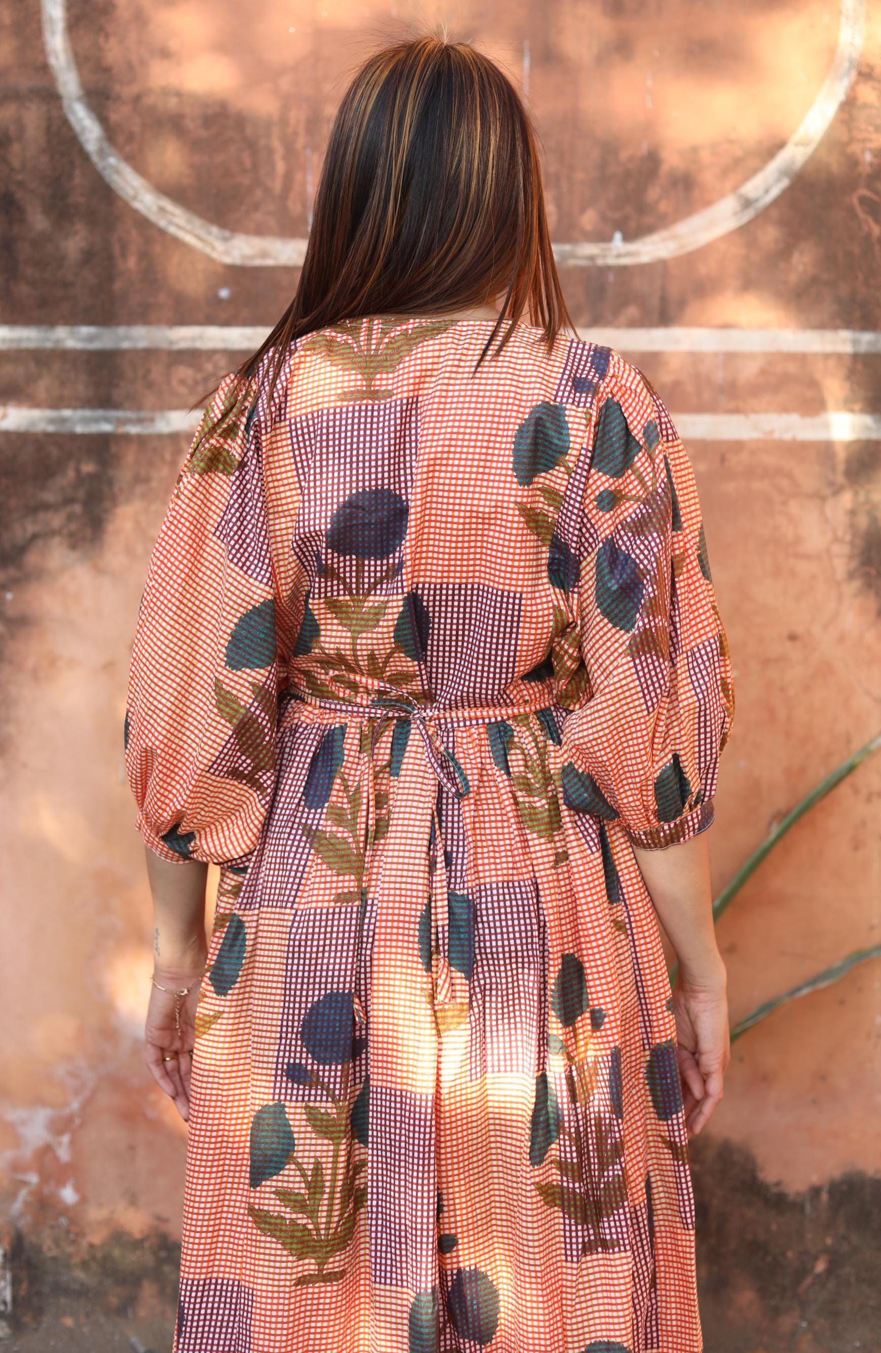 Block Print Cotton Dress for Women – Handmade Floral Tunic Dress