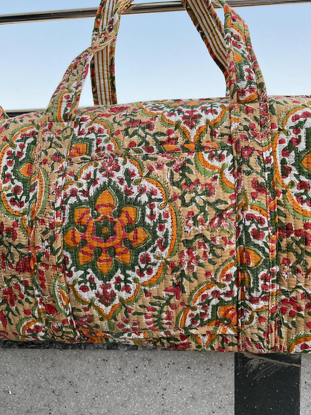 Personalized Women's Quilted Weekender Bag/Groomsmen Gift/Vintage makeup Kit/Shoulder Travel Bag/Bohemian Duffle Bag/Luggage Bag/Cotton Bags