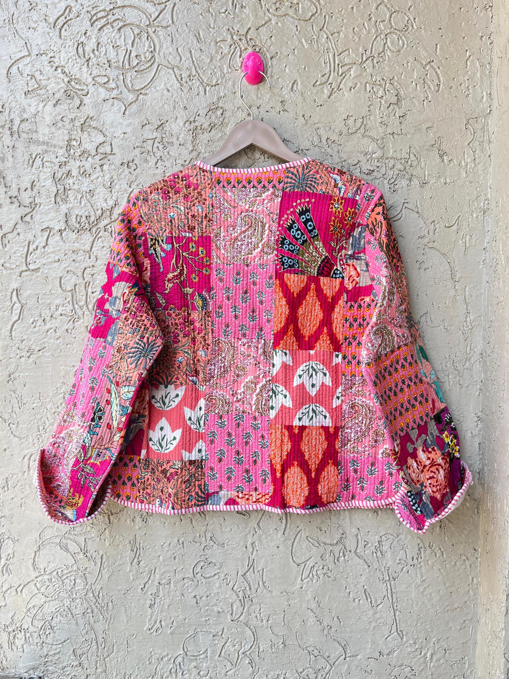 Handmade Cotton Patchwork Jacket: Reversible Quilted Boho Coat