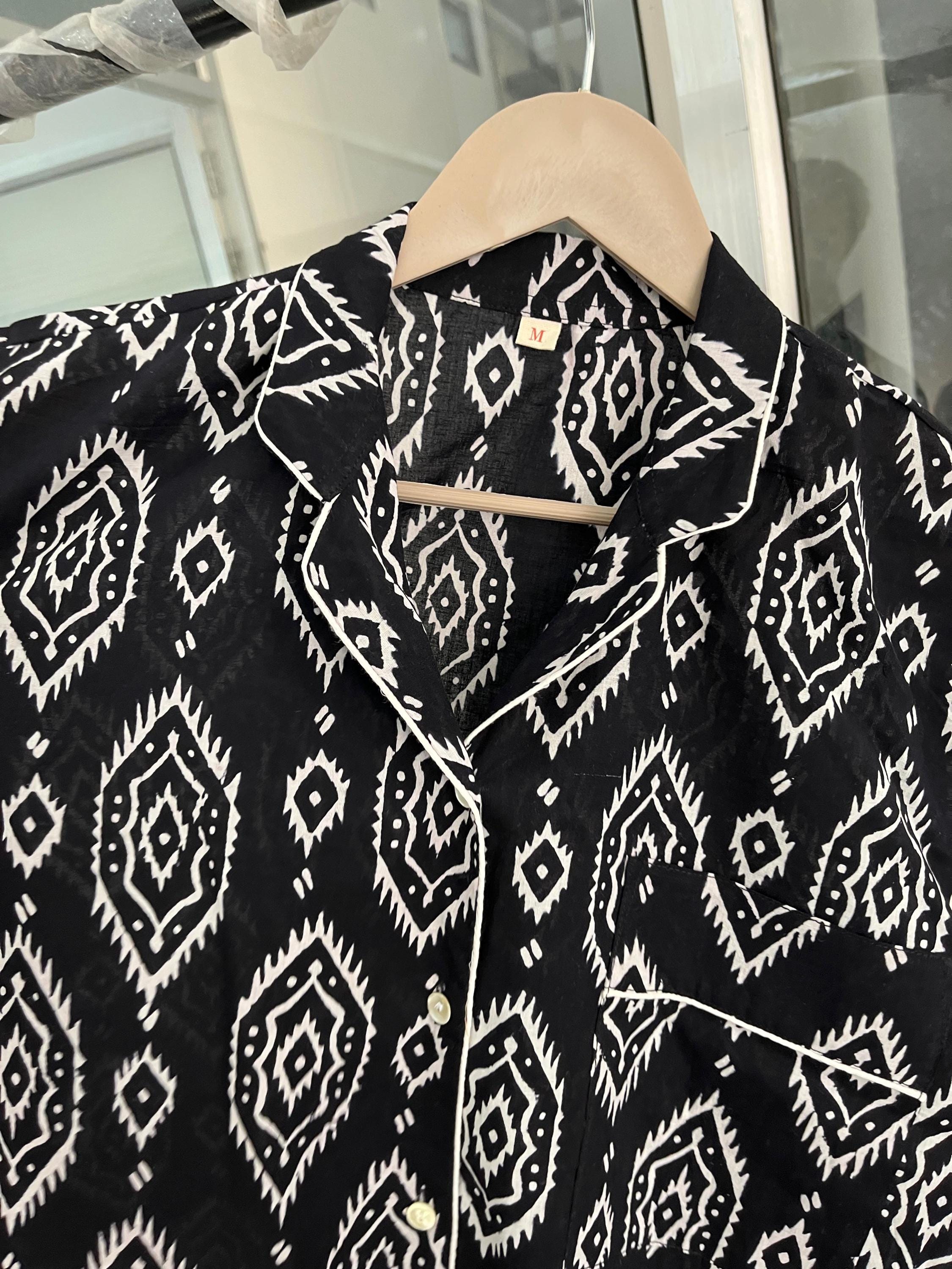 Handmade Cotton Pajama Set: Bohemian Women's Nightwear