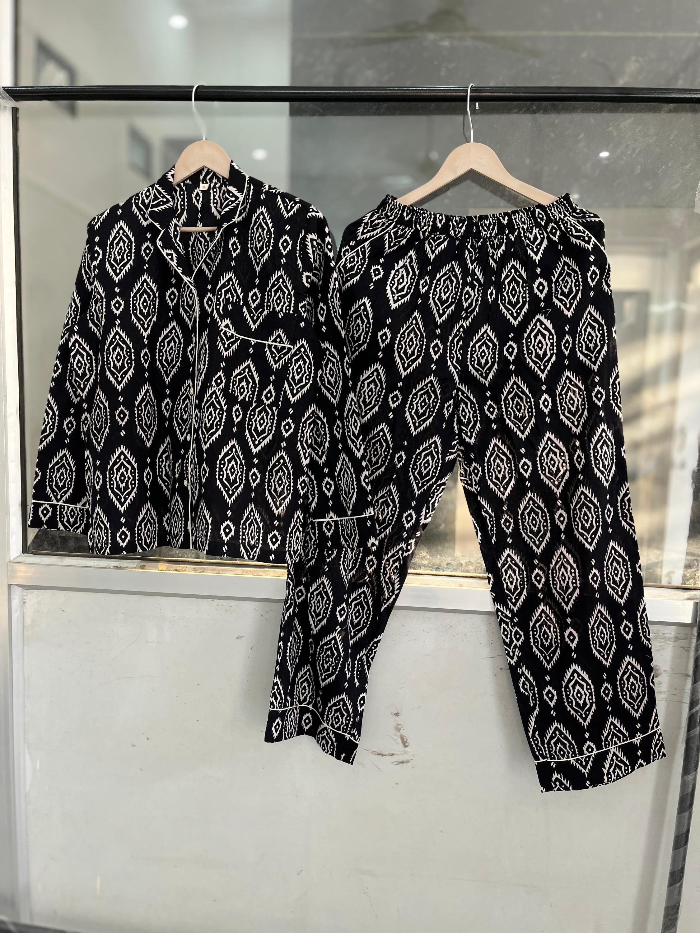 Handmade Cotton Pajama Set: Bohemian Women's Nightwear