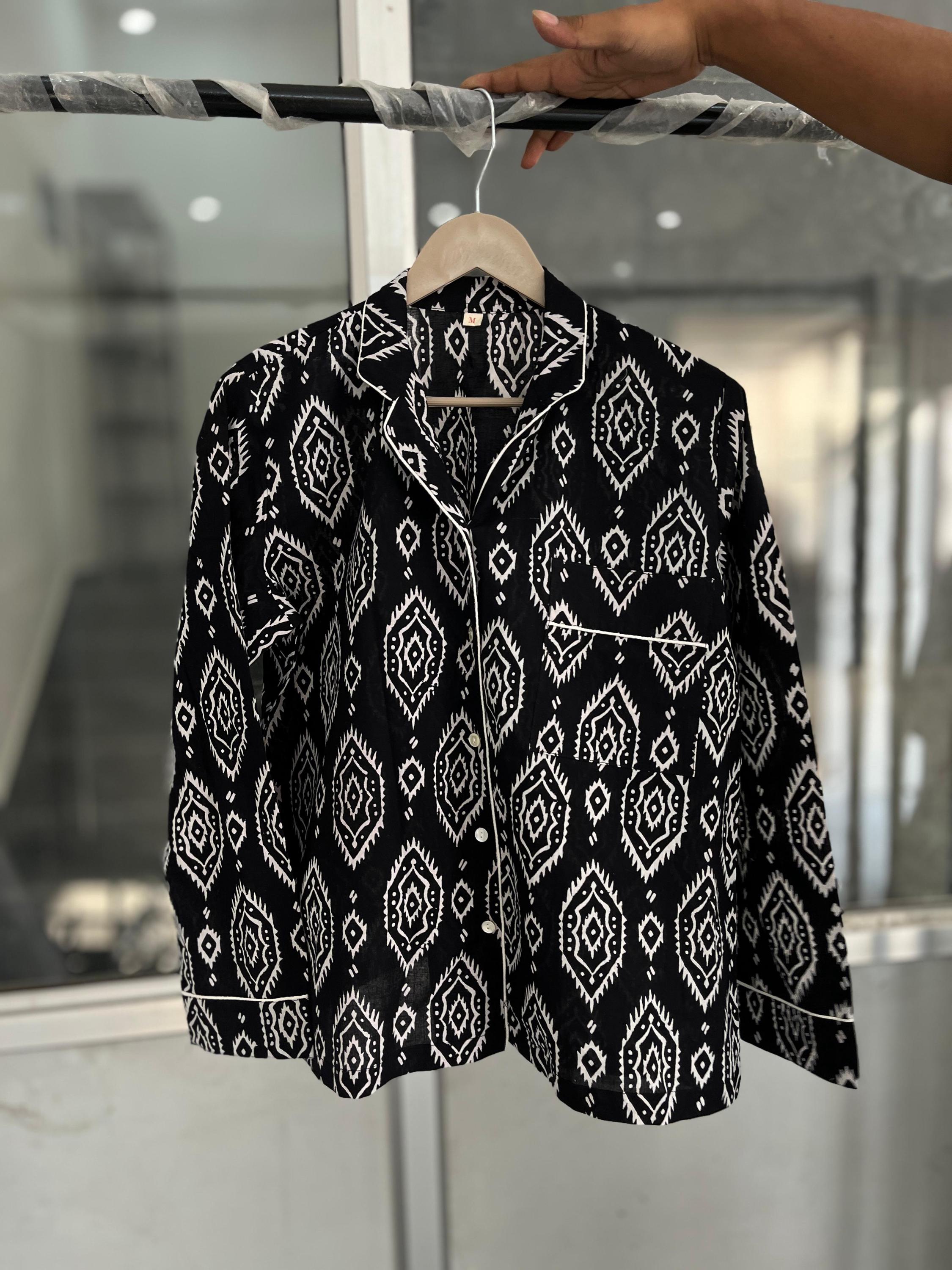 Handmade Cotton Pajama Set: Bohemian Women's Nightwear