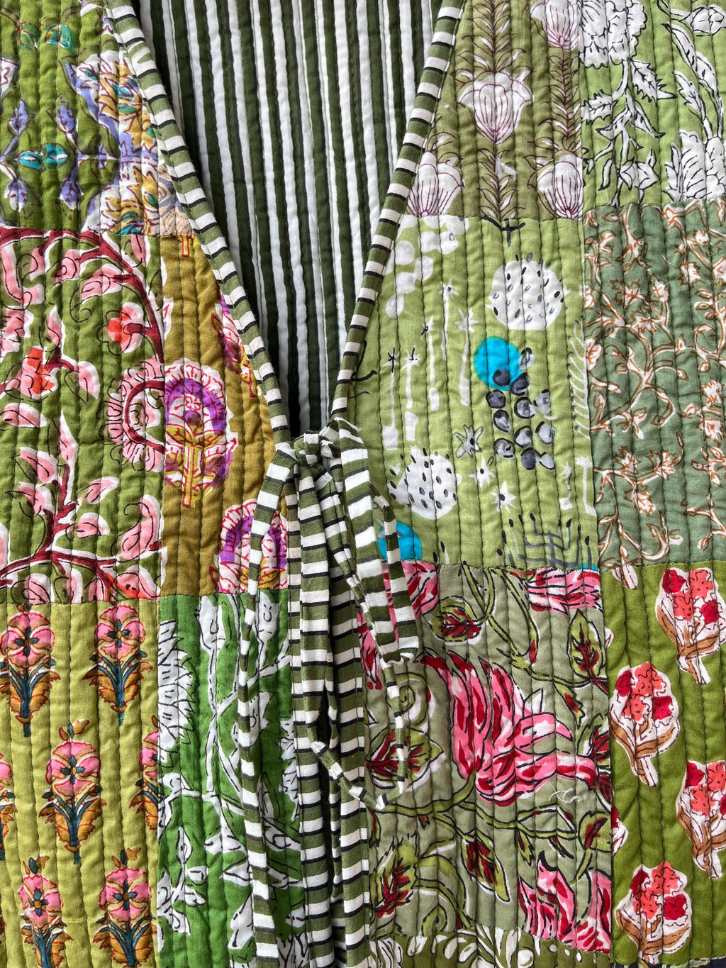 Handmade Cotton Quilted Vest: Reversible Patchwork Jacket