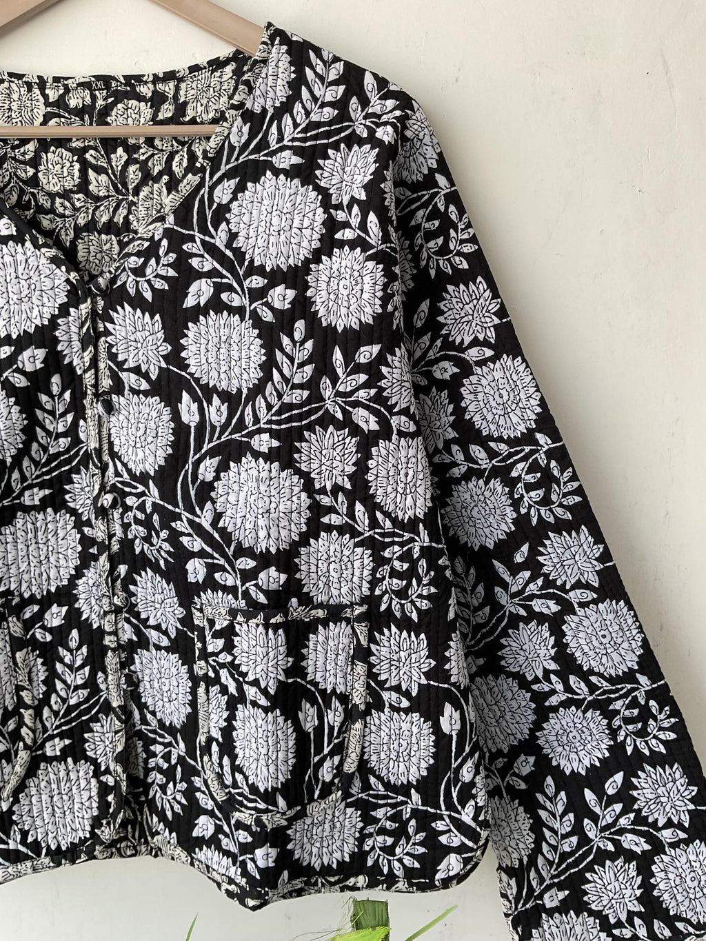 Reversible hand Block print Cotton Quilted jacket Coat , Short jacket Women's Wear Coat Winter jacket And Coat gift for her, quilted women