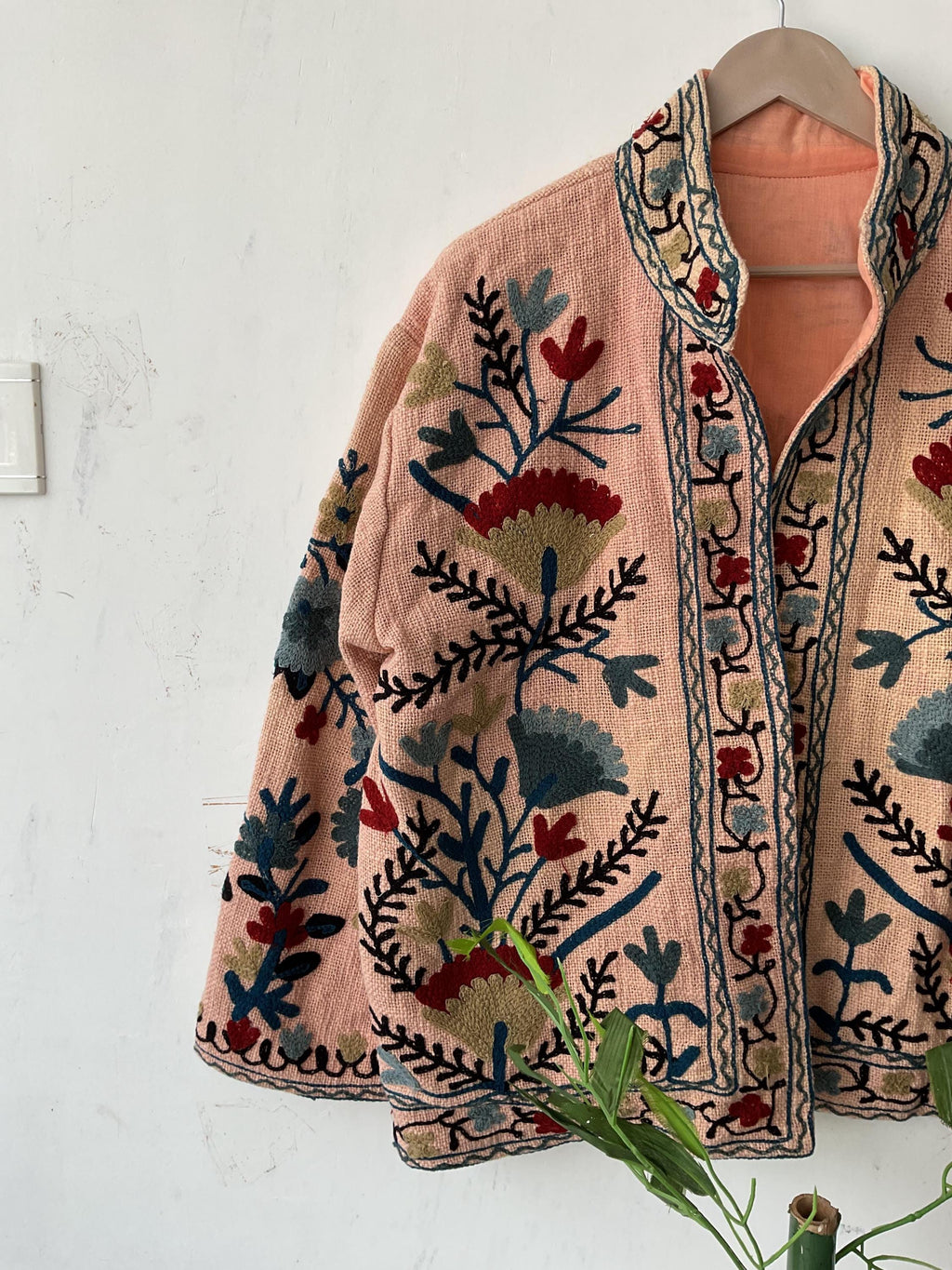 Handmade Suzani Embroidery Jacket: Boho Quilted Cotton Coat