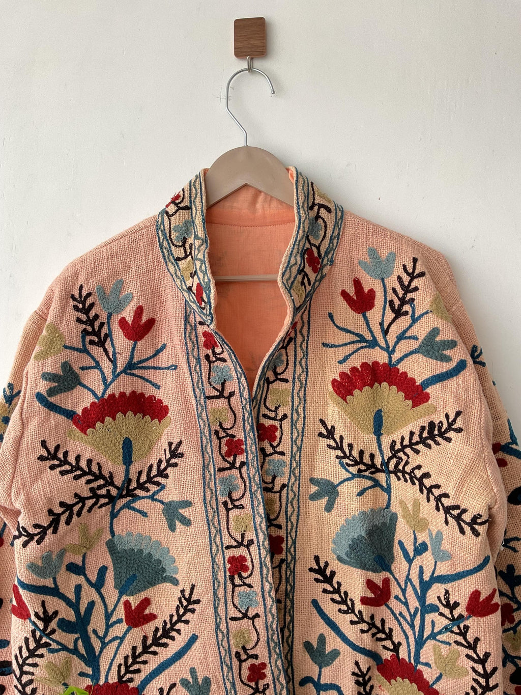 Handmade Suzani Embroidery Jacket: Boho Quilted Cotton Coat