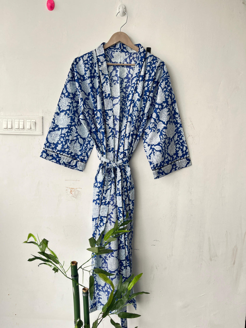 Floral Cotton Kimono Robe: Japanese Style Summer Cover-Up