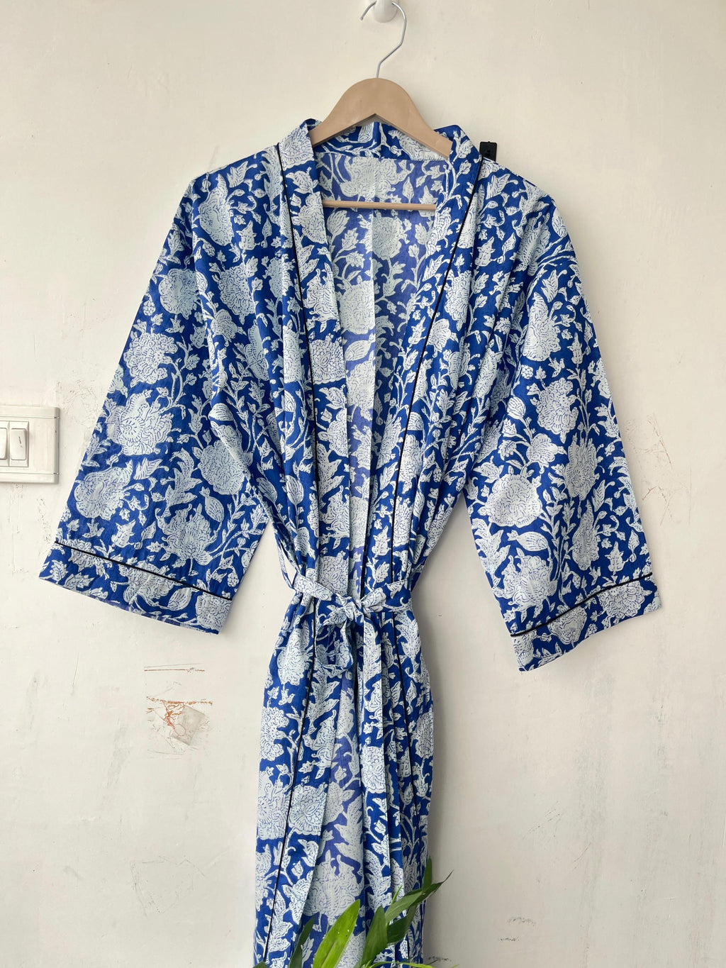 Floral Cotton Kimono Robe: Japanese Style Summer Cover-Up