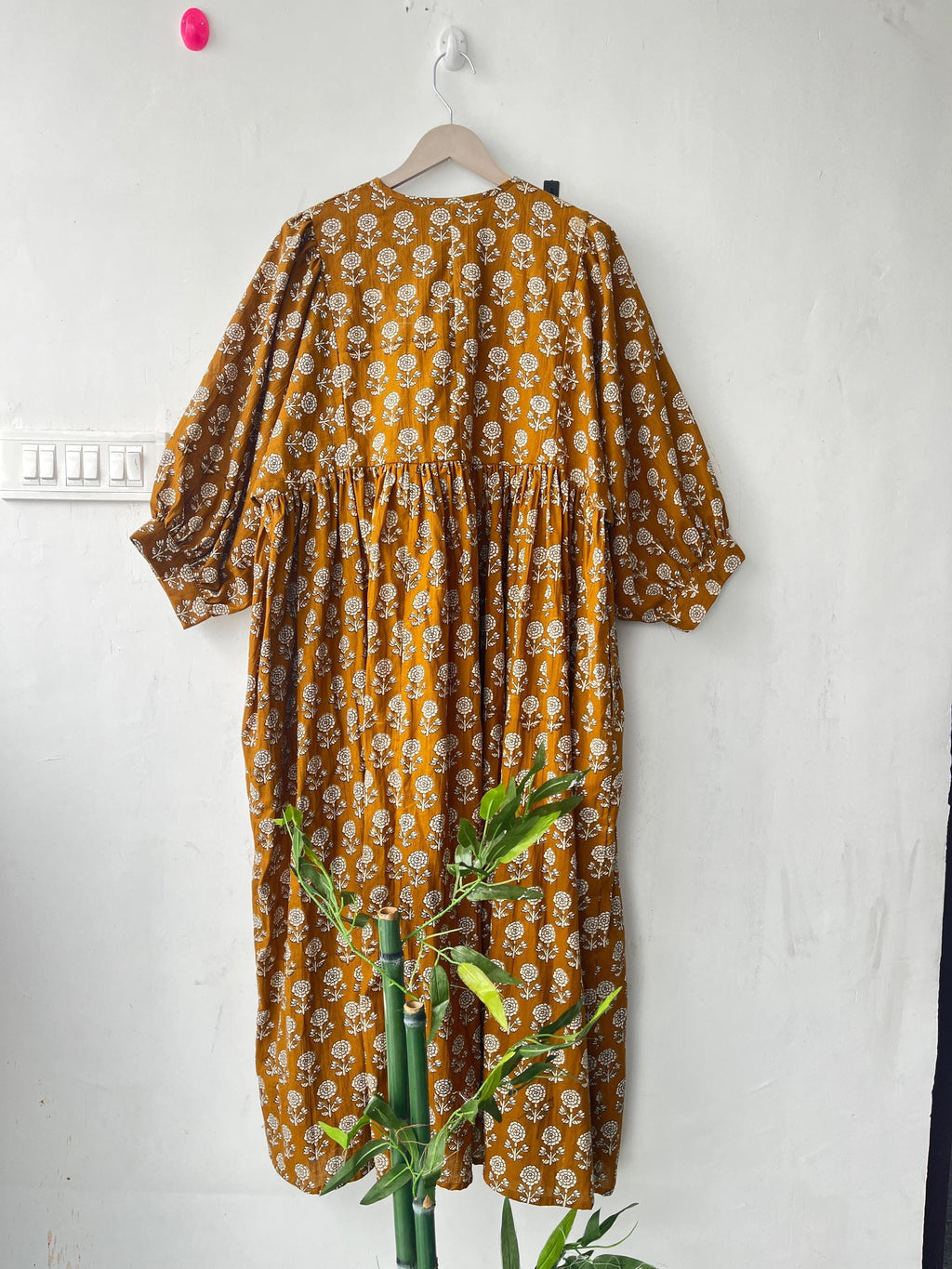 Floral Block Print Cotton Dress: Soft Summer Tunic