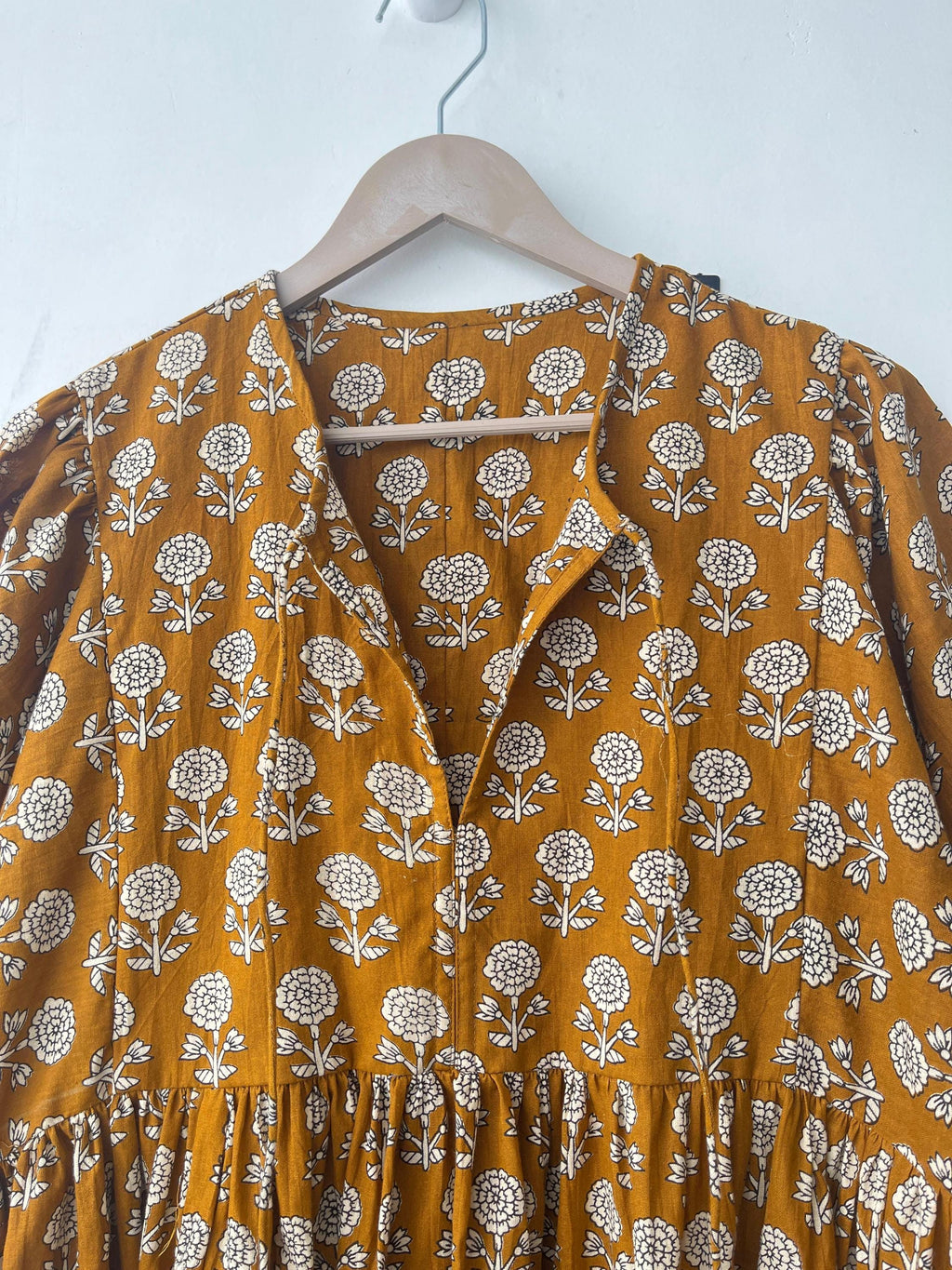 Floral Block Print Cotton Dress: Soft Summer Tunic