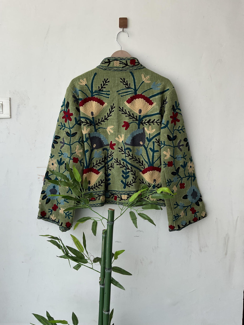 Handmade Cotton Suzani Jacket: Embroidered Boho Coat