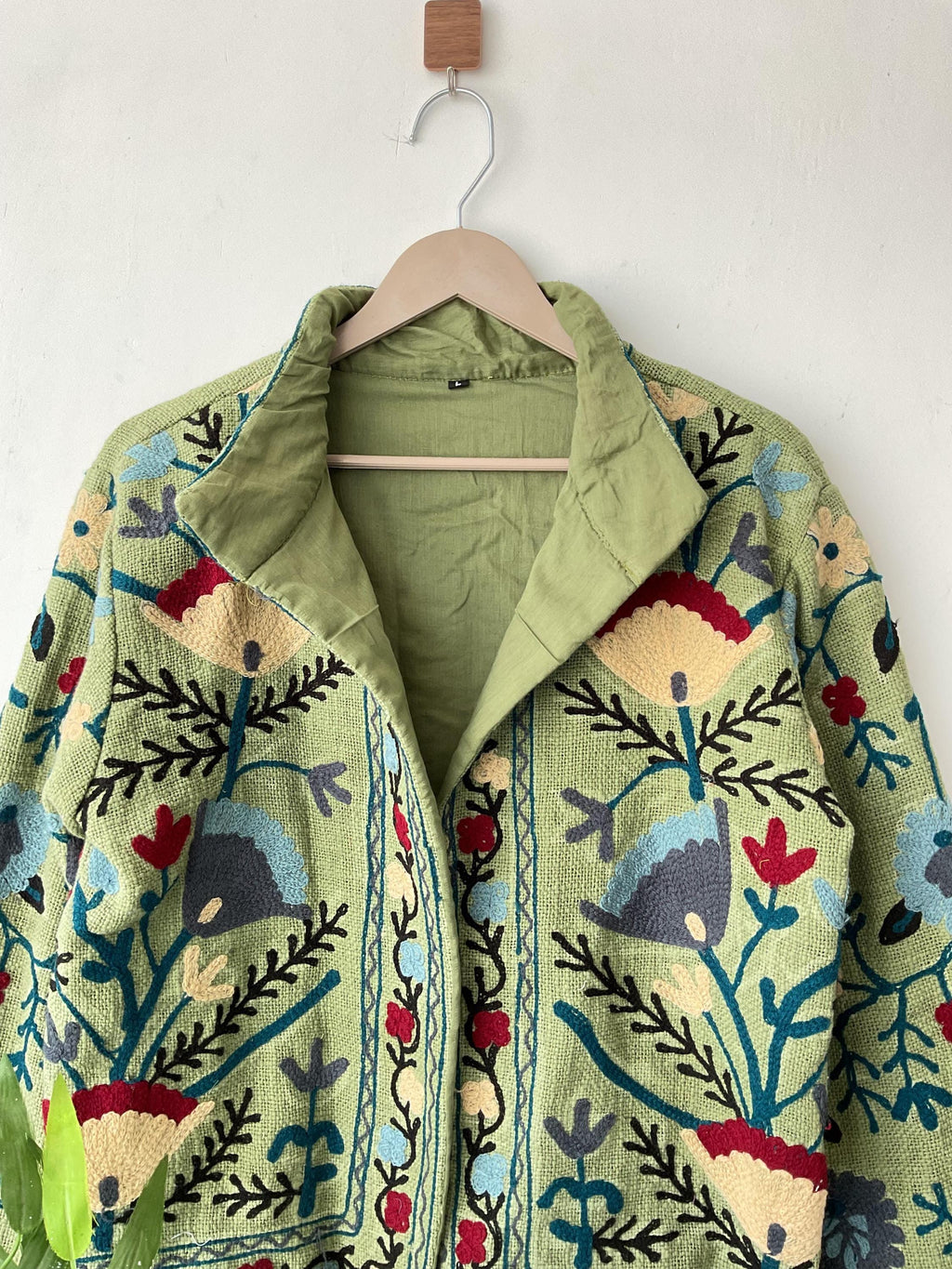 Handmade Cotton Suzani Jacket: Embroidered Boho Coat