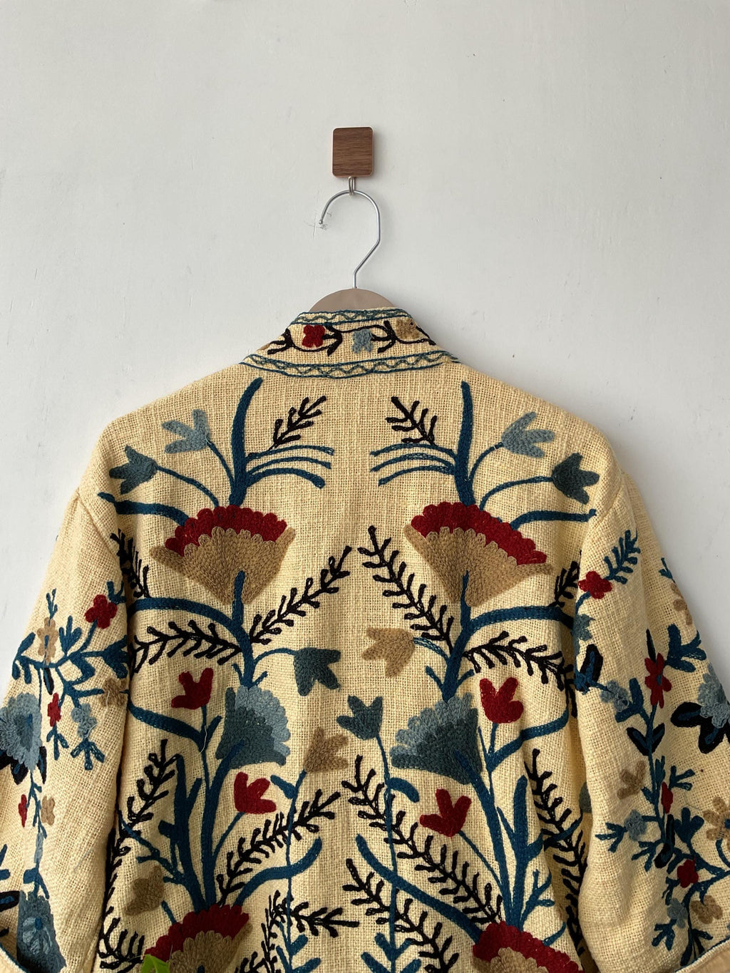 Handmade Suzani Embroidery Jacket: Boho Quilted Cotton Coat