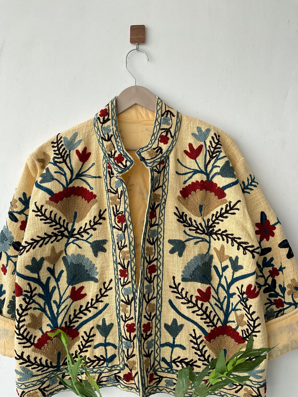 Handmade Suzani Embroidery Jacket: Boho Quilted Cotton Coat