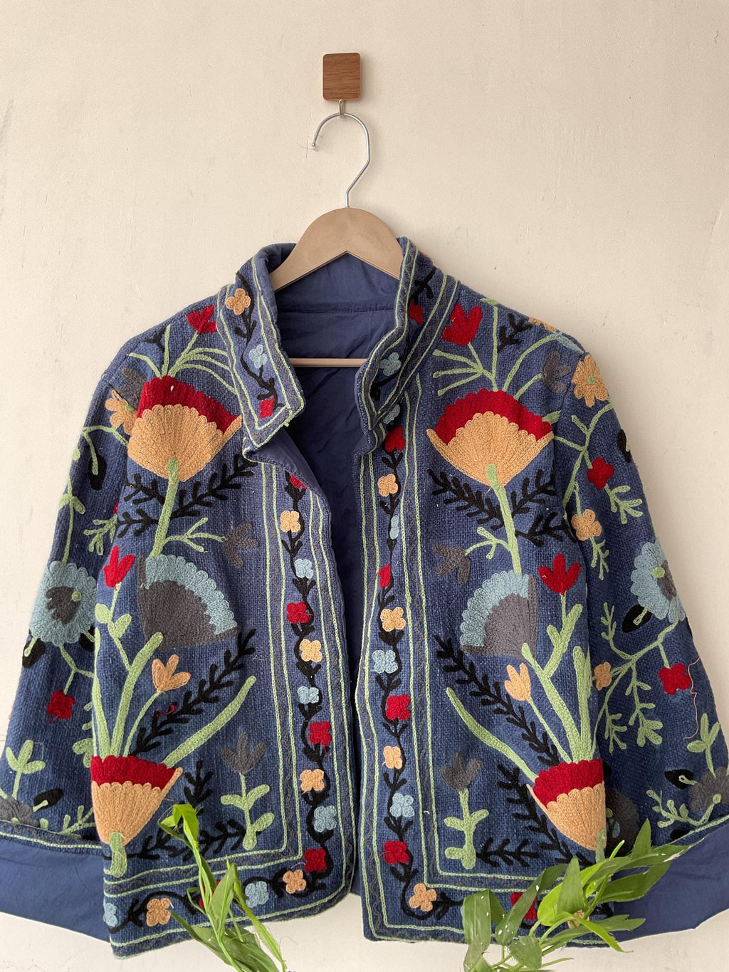 Handmade Suzani Embroidery Jacket: Boho Quilted Cotton Coat