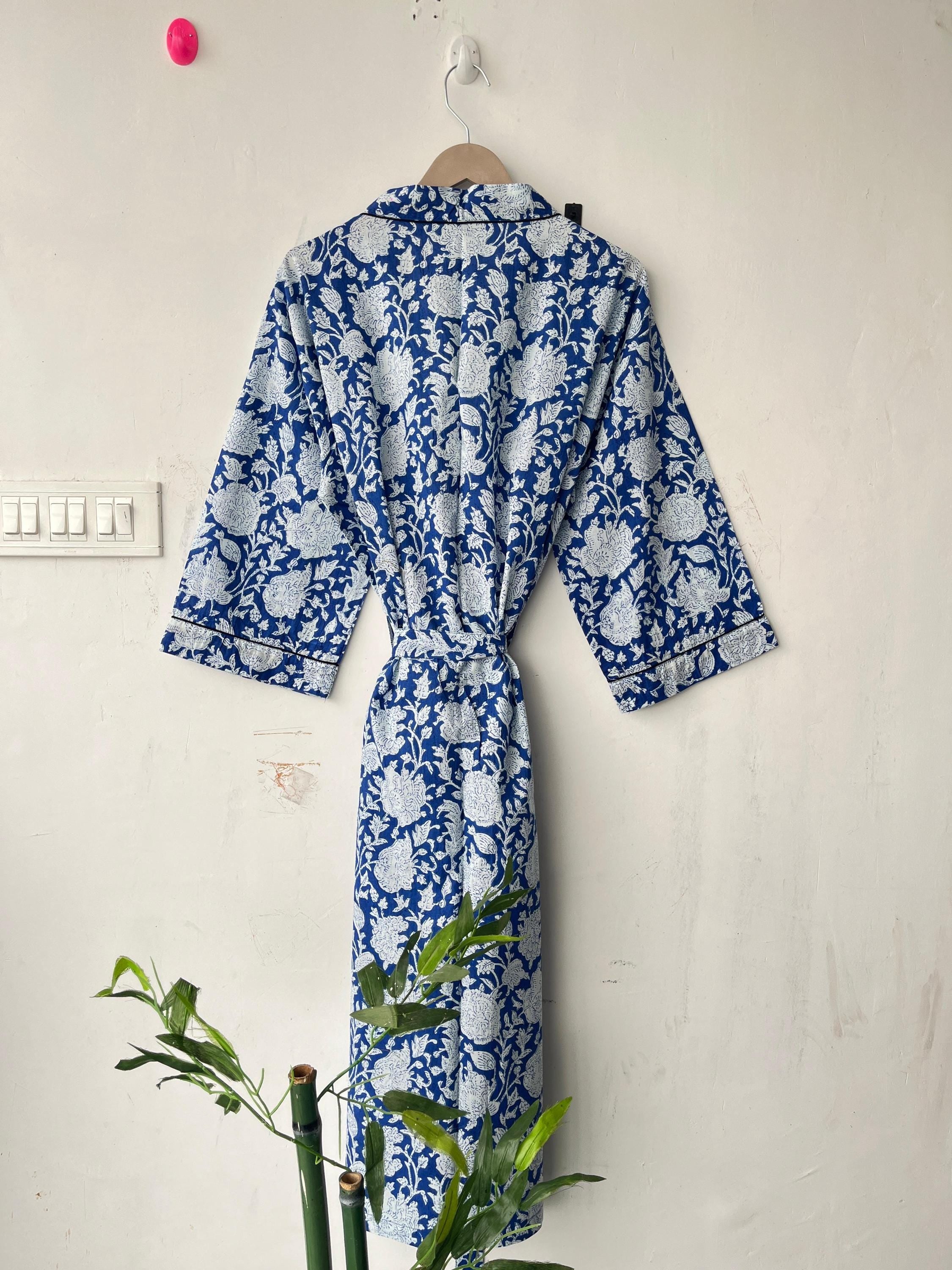 Floral Cotton Kimono Robe: Japanese Style Summer Cover-Up