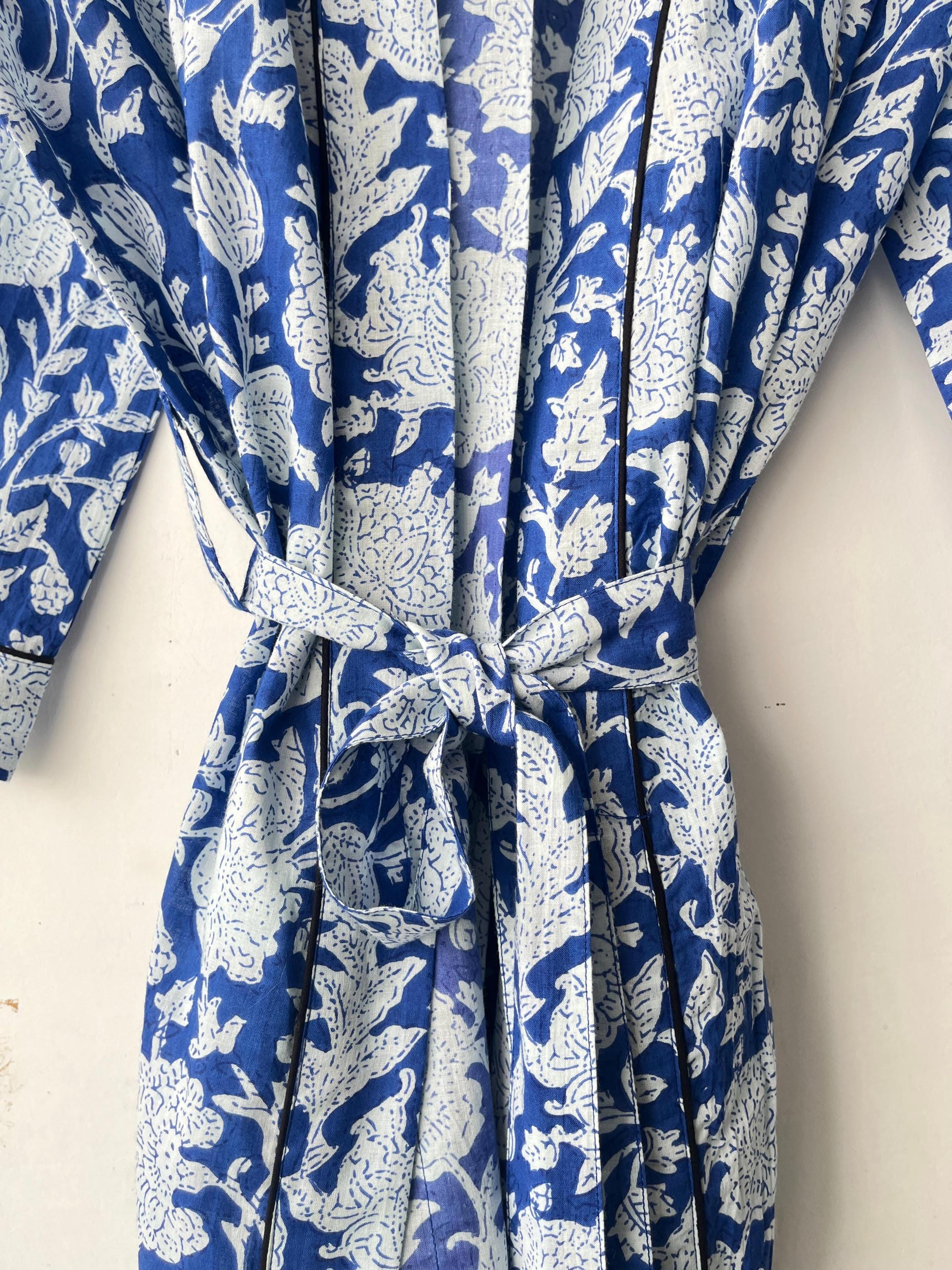 Floral Cotton Kimono Robe: Japanese Style Summer Cover-Up