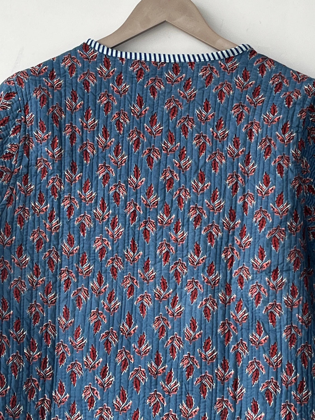 Block Printed Cotton Quilted Jacket - Boho Handmade Women's Coat