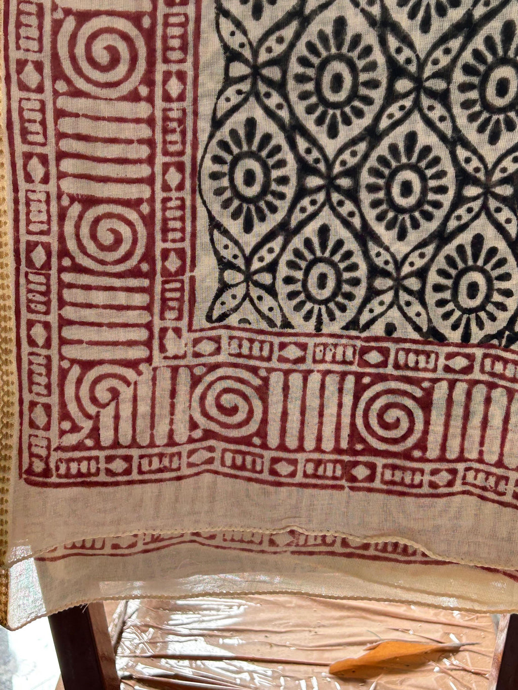 Hand Block Printed Cotton Sarong: Beach Wrap, Swim Cover-Up