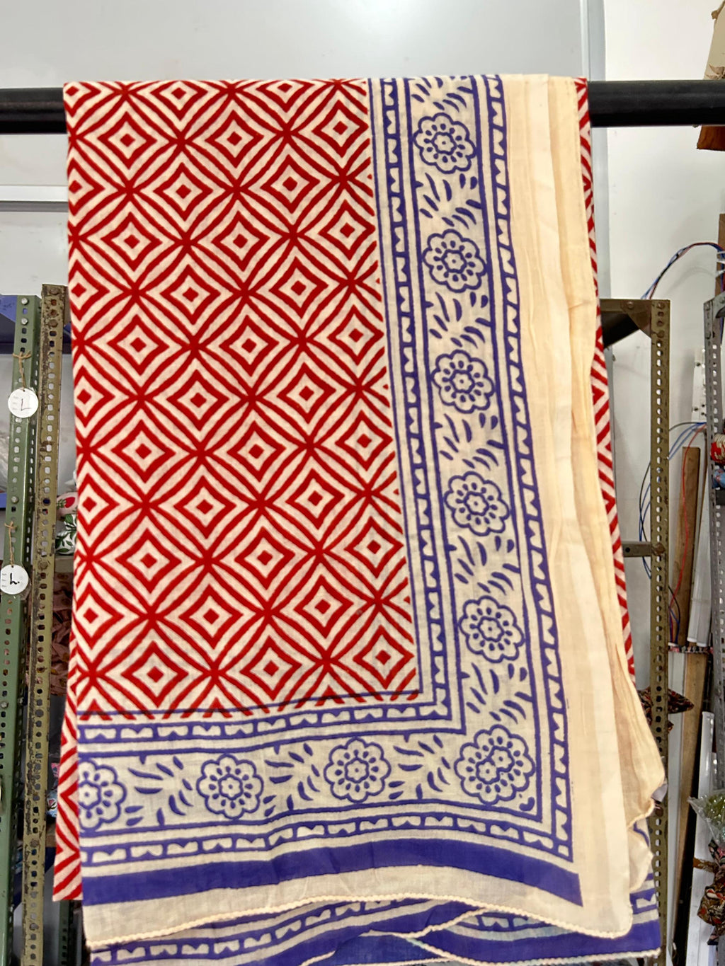 Hand Block Printed Cotton Sarong: Beach Wrap, Swim Cover-Up