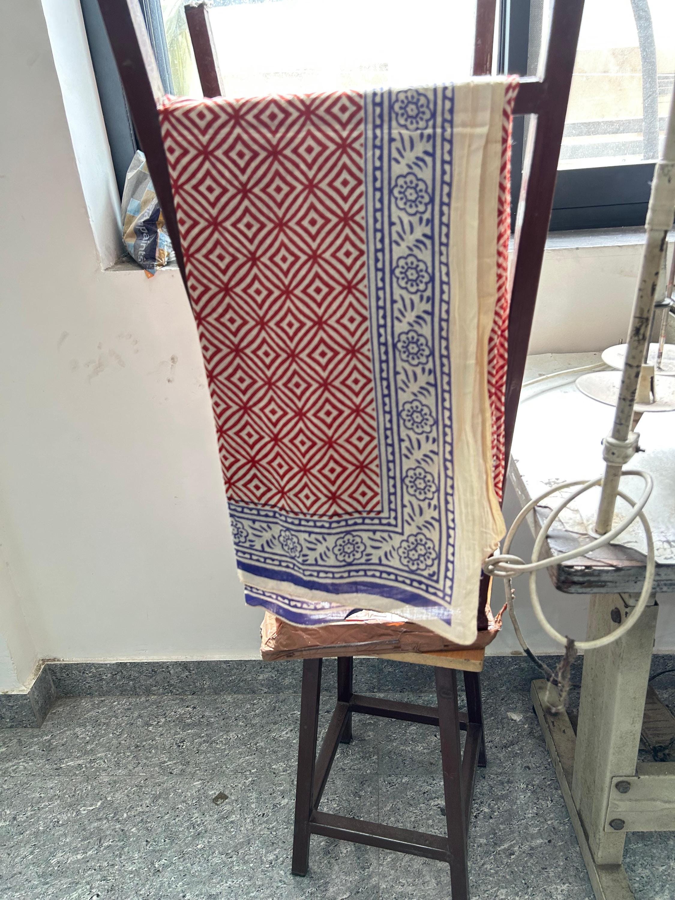 Hand Block Printed Cotton Sarong: Beach Wrap, Swim Cover-Up