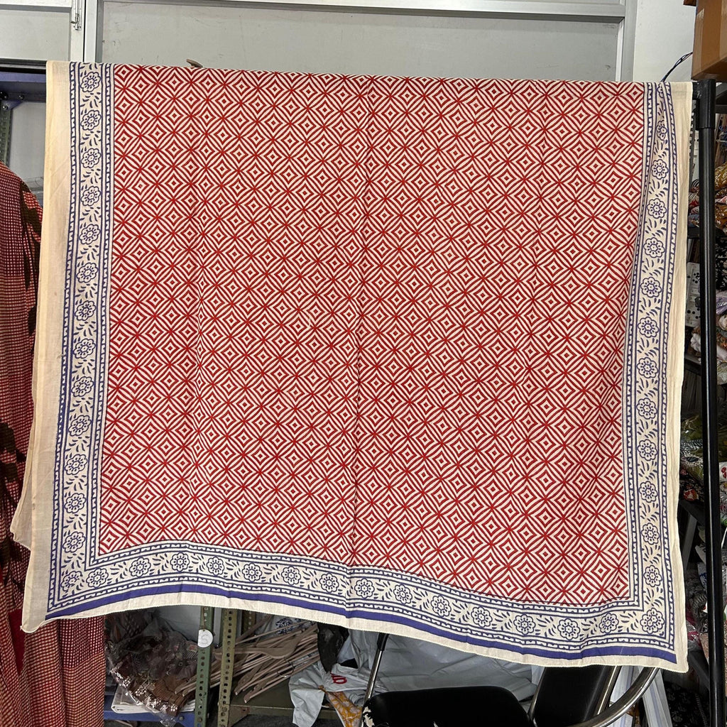 Hand Block Printed Cotton Sarong: Beach Wrap, Swim Cover-Up