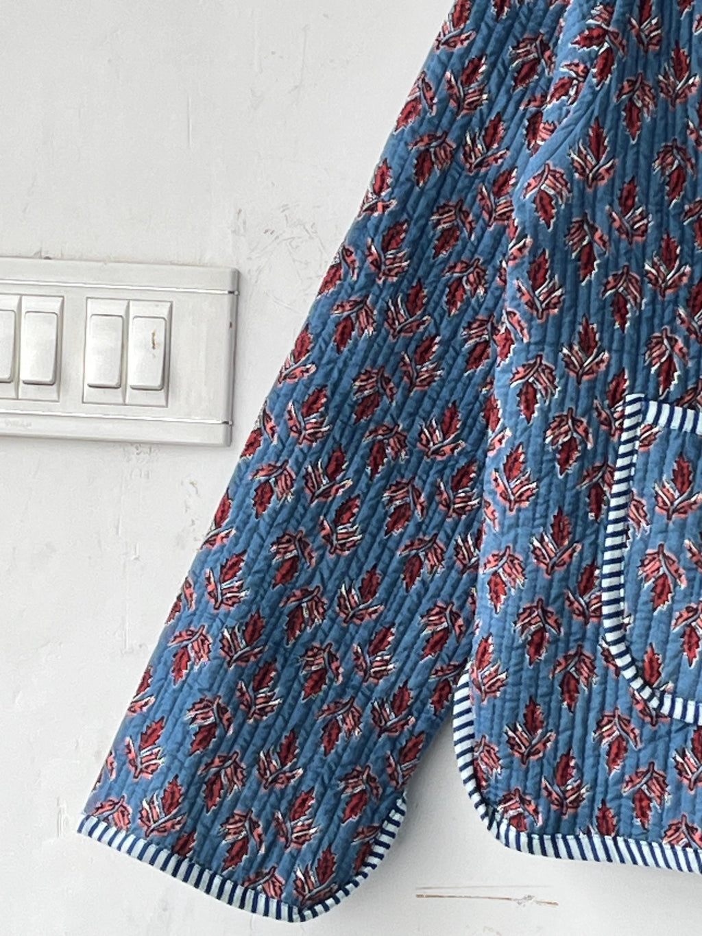 Block Printed Cotton Quilted Jacket - Boho Handmade Women's Coat