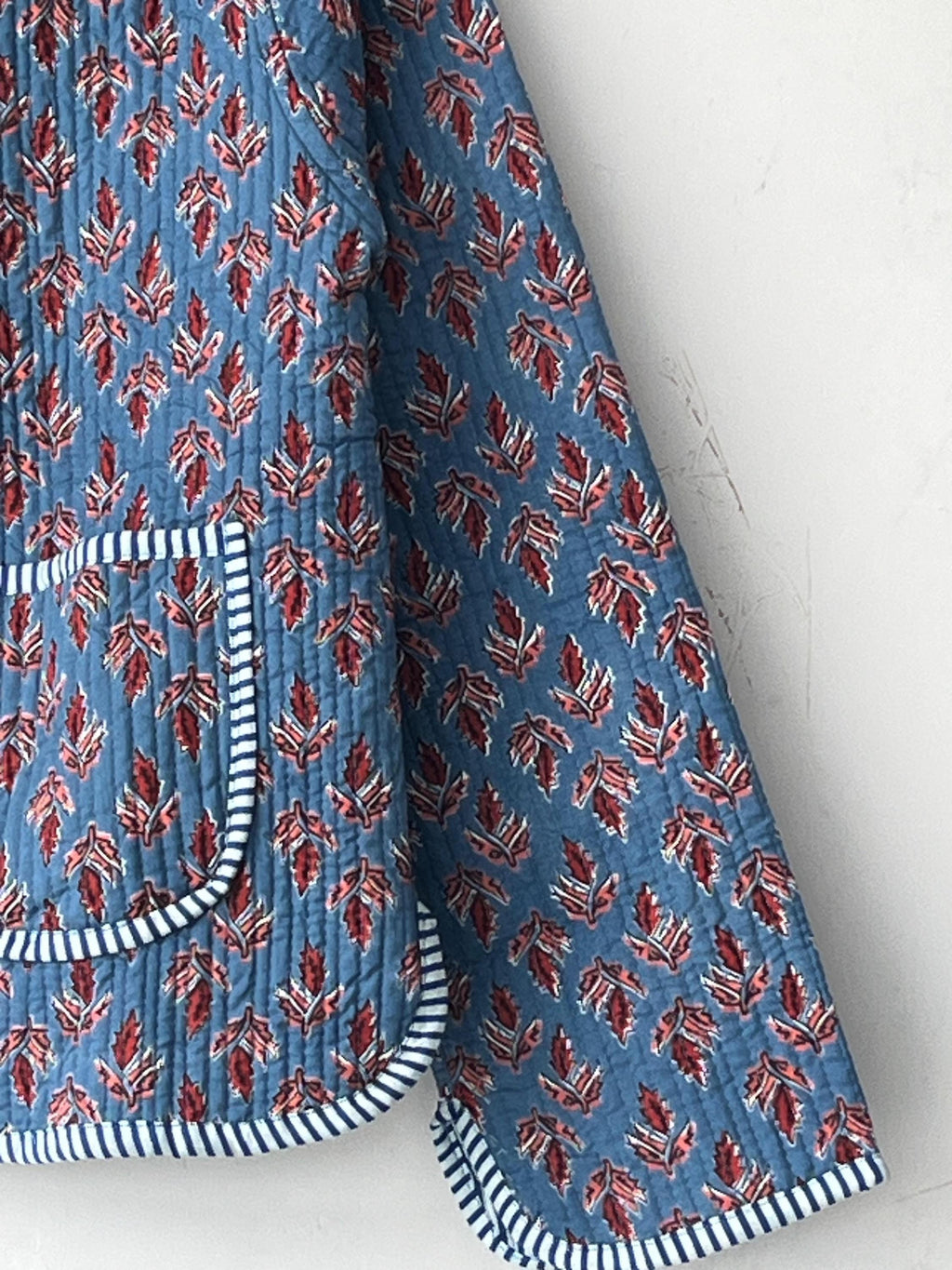 Block Printed Cotton Quilted Jacket - Boho Handmade Women's Coat