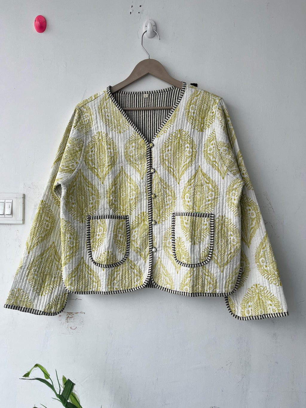 Block Printed Cotton Quilted Jacket - Boho Handmade Women's Coat