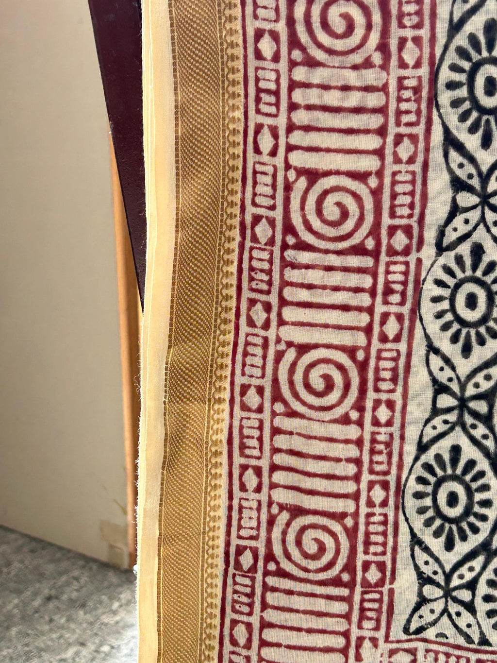 Hand Block Printed Cotton Sarong: Beach Wrap, Swim Cover-Up