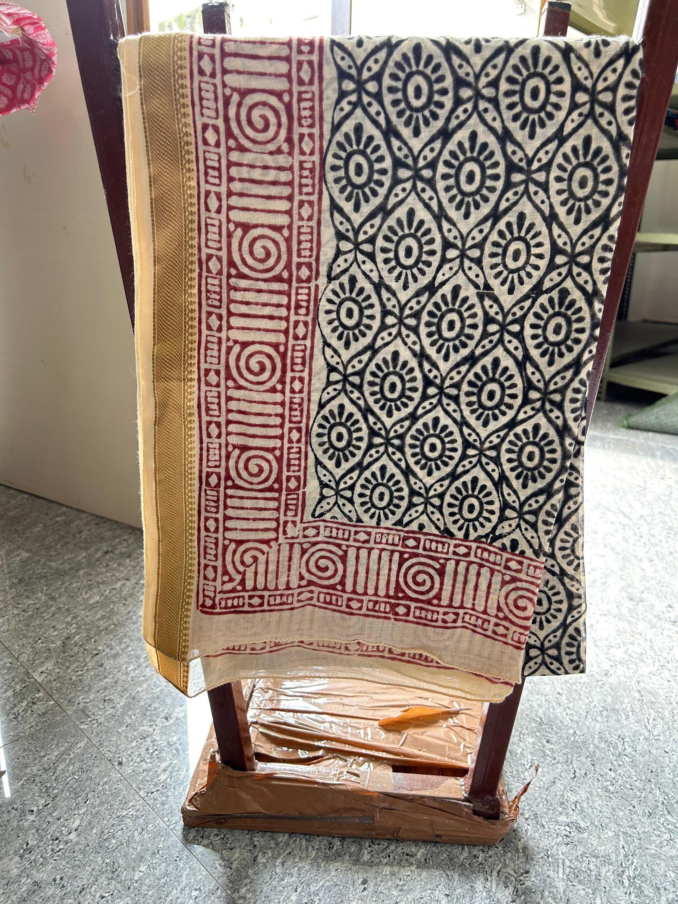 Hand Block Printed Cotton Sarong: Beach Wrap, Swim Cover-Up