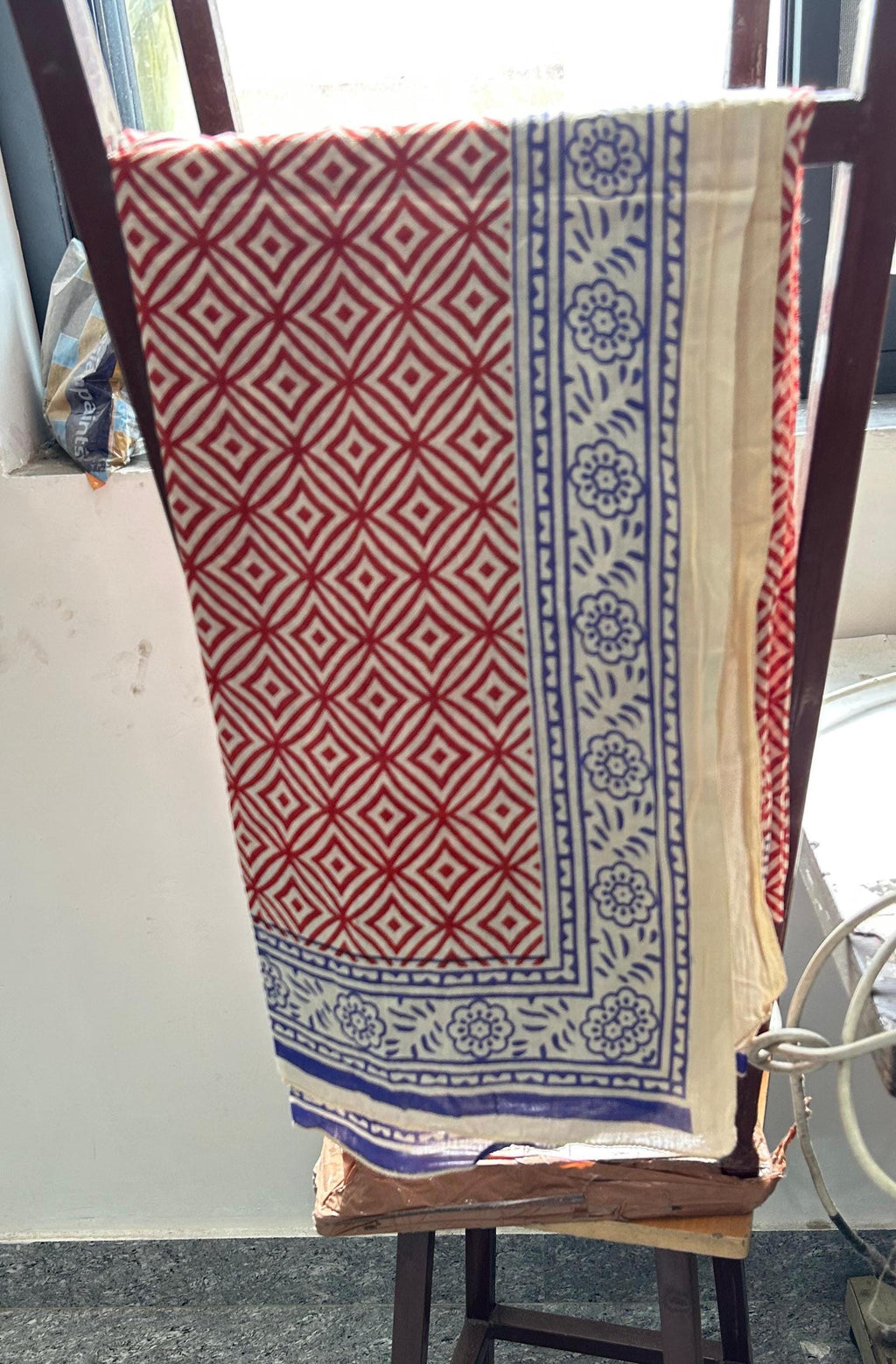 Hand Block Printed Cotton Sarong: Beach Wrap, Swim Cover-Up