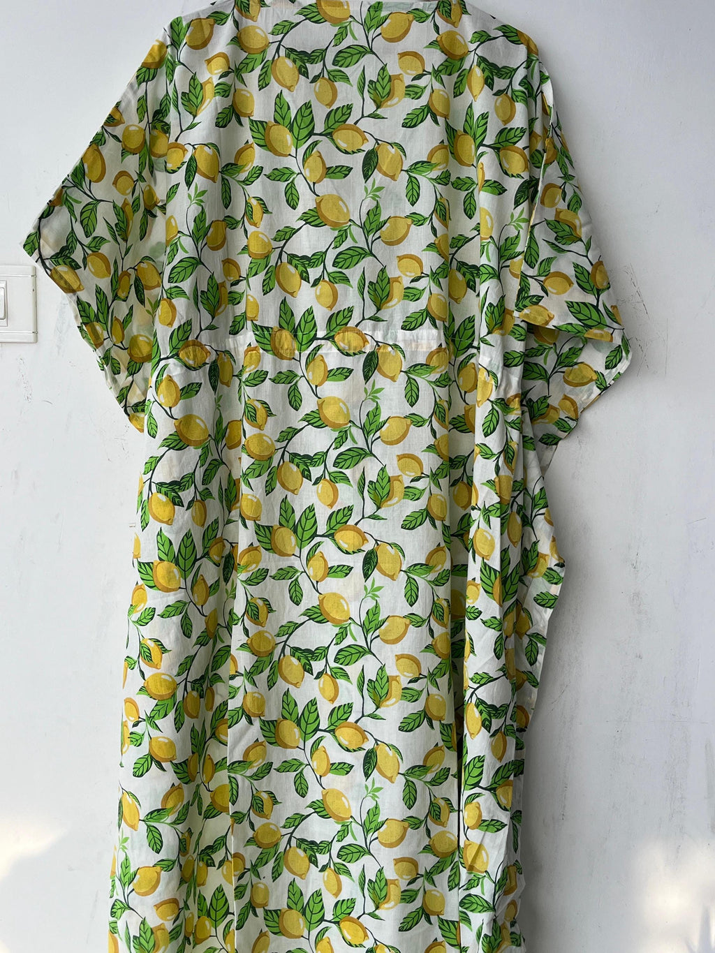 Floral Print Cotton Kaftan Dress: Hand Block Indian Beach Cover-Up