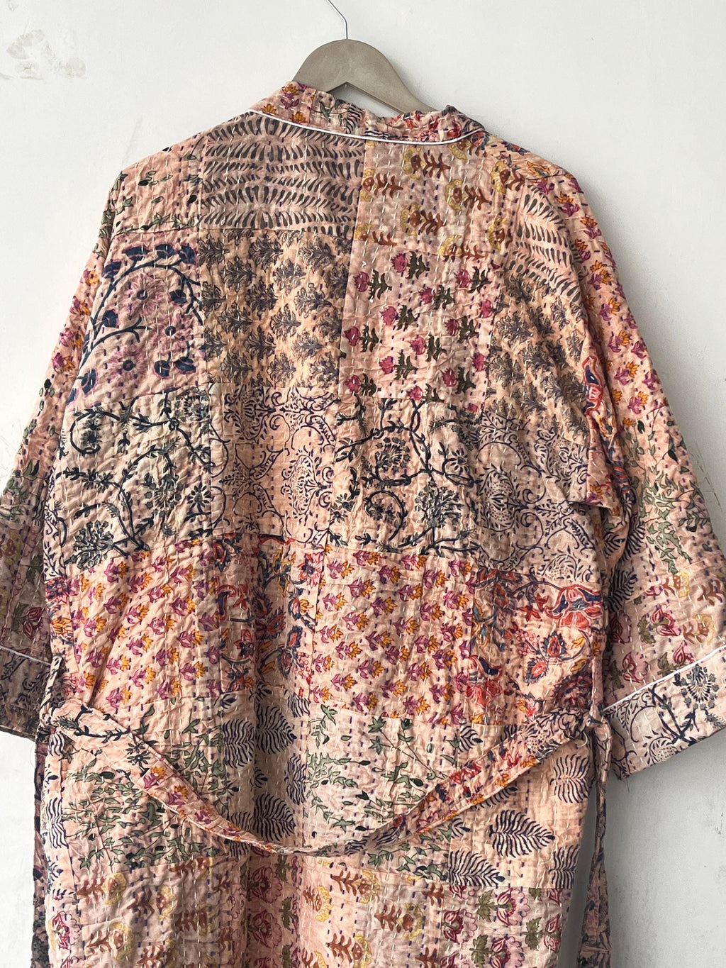Handcrafted Kantha Kimono Robe: Bohemian Patchwork Cotton Jacket
