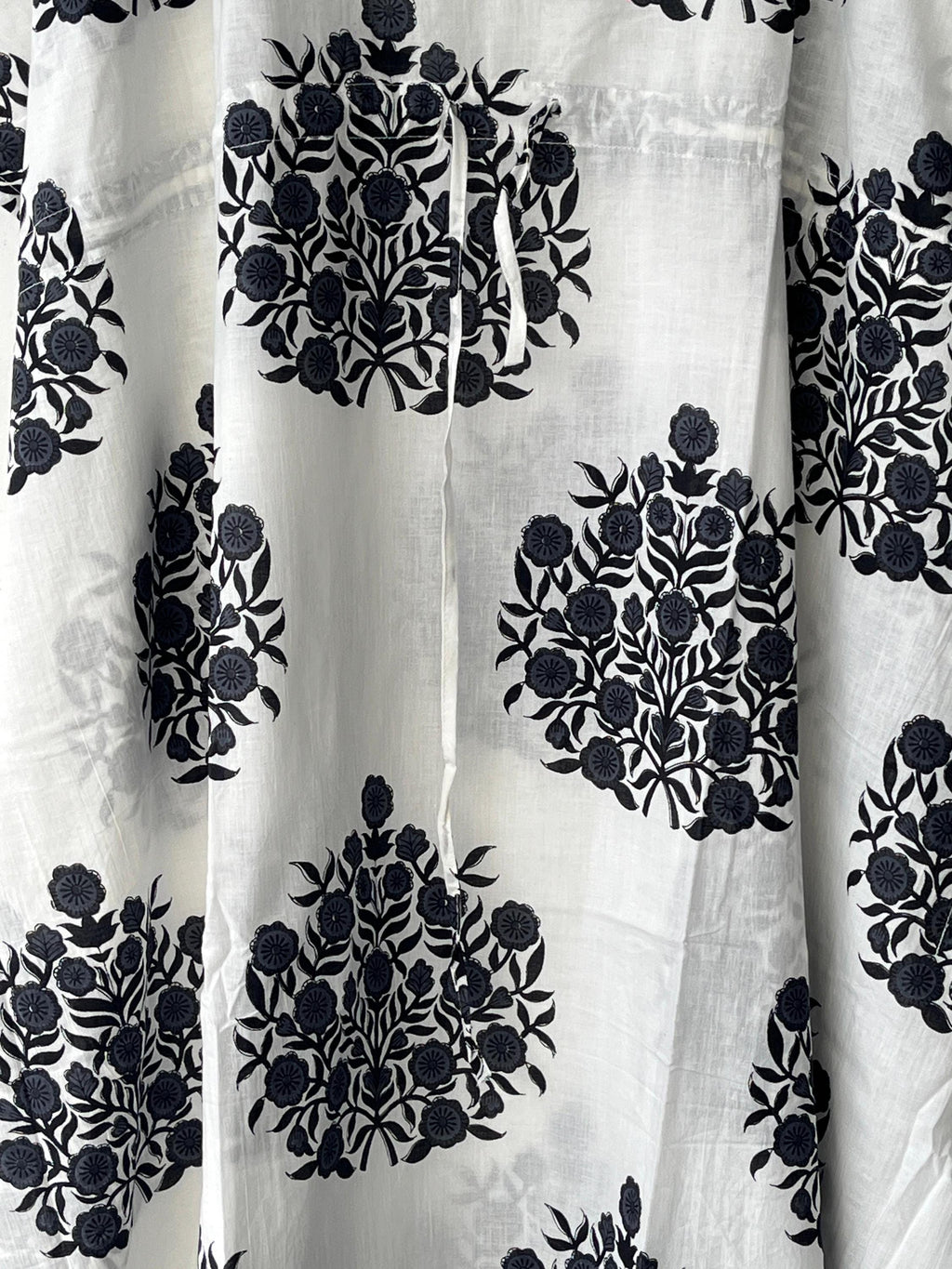 Floral Print Cotton Kaftan Dress: Indian Block Print Beach Cover-Up